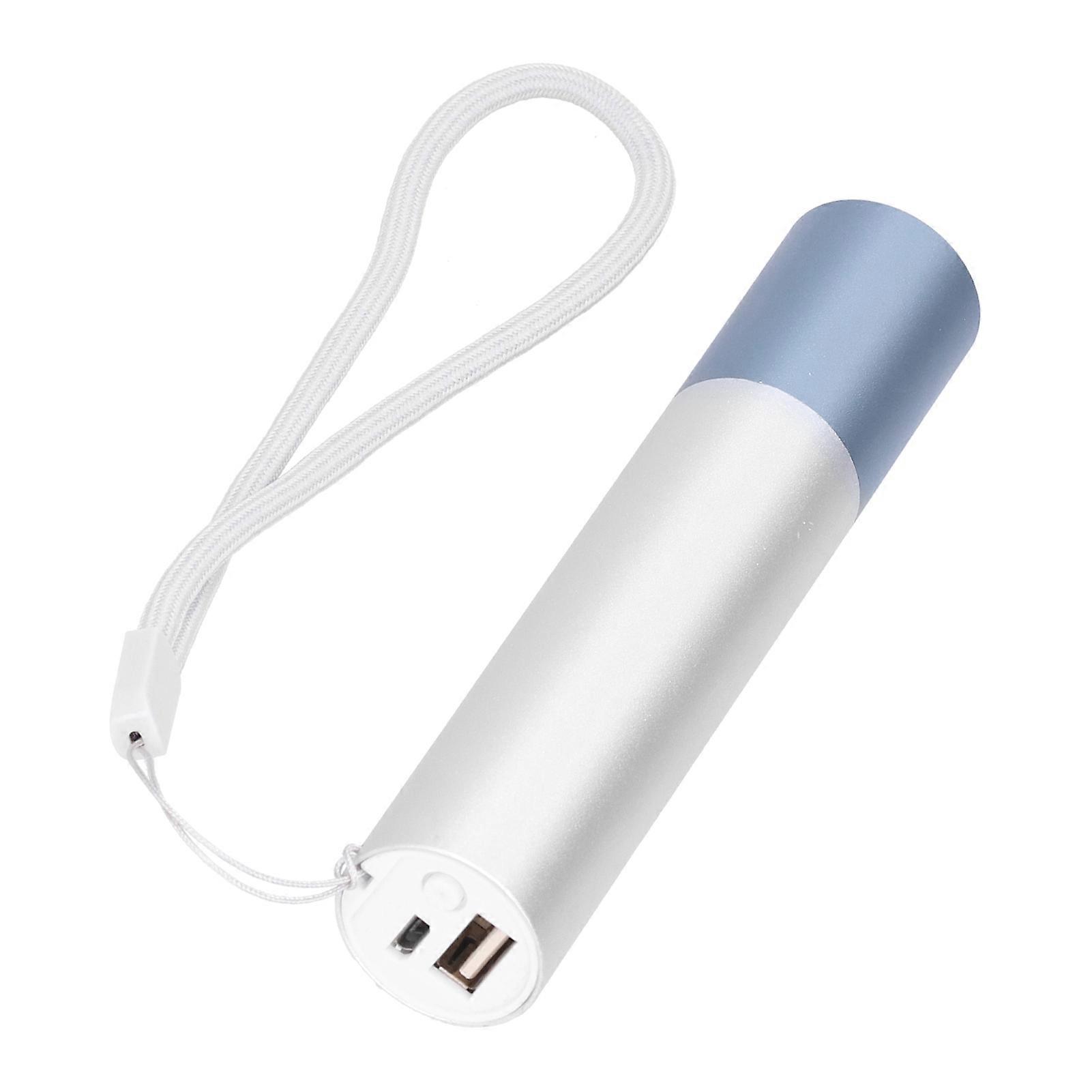 365nm LED Ultraviolet Torch Fluorescent Purple Light USB Input Output Rechargeable UV Light Ringworm Inspection FlashlightSilver 