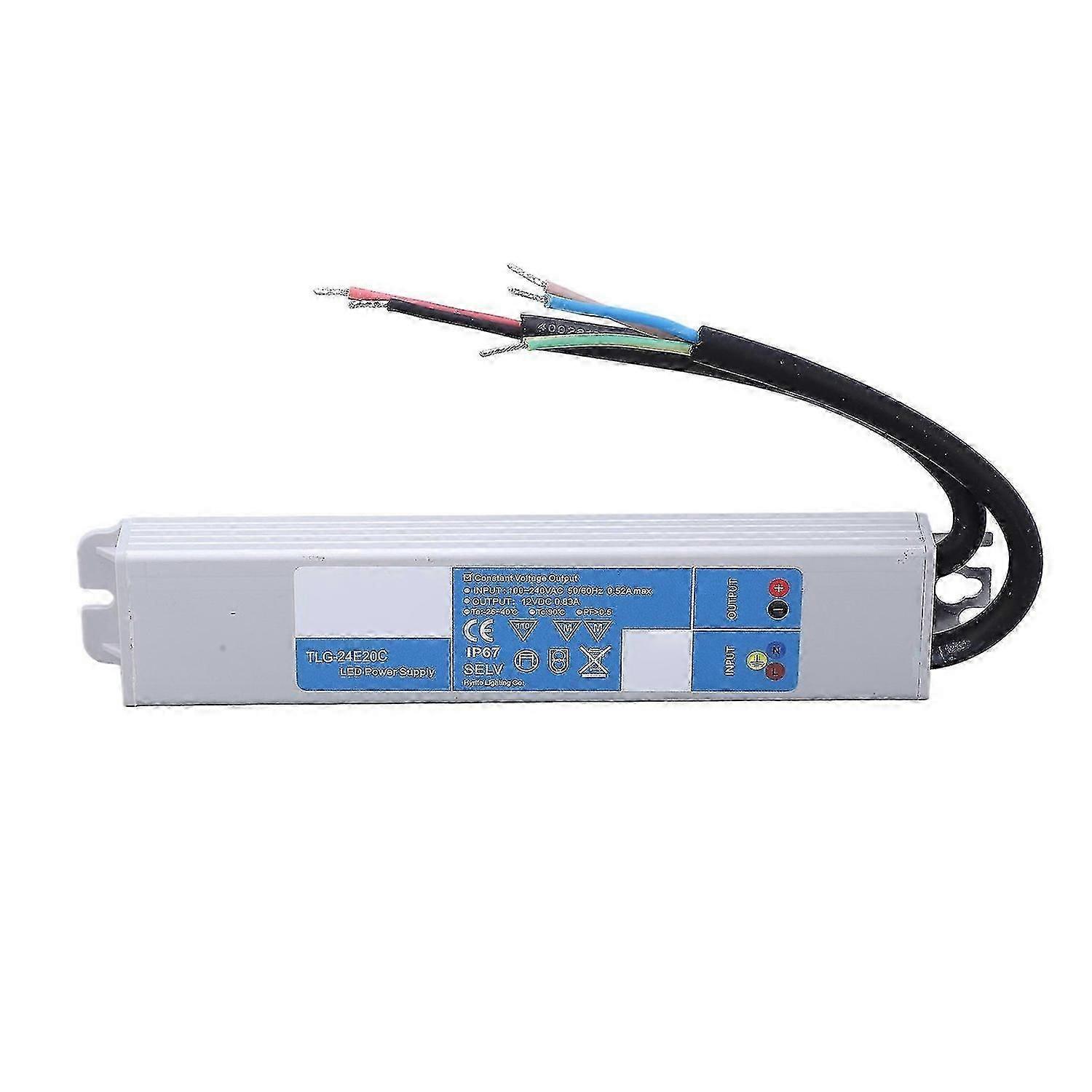 LED Driver IP67 Waterproof LED Power Supply Transformer Adapter for LED Light Outside Input 100240VAC DC24V 20W