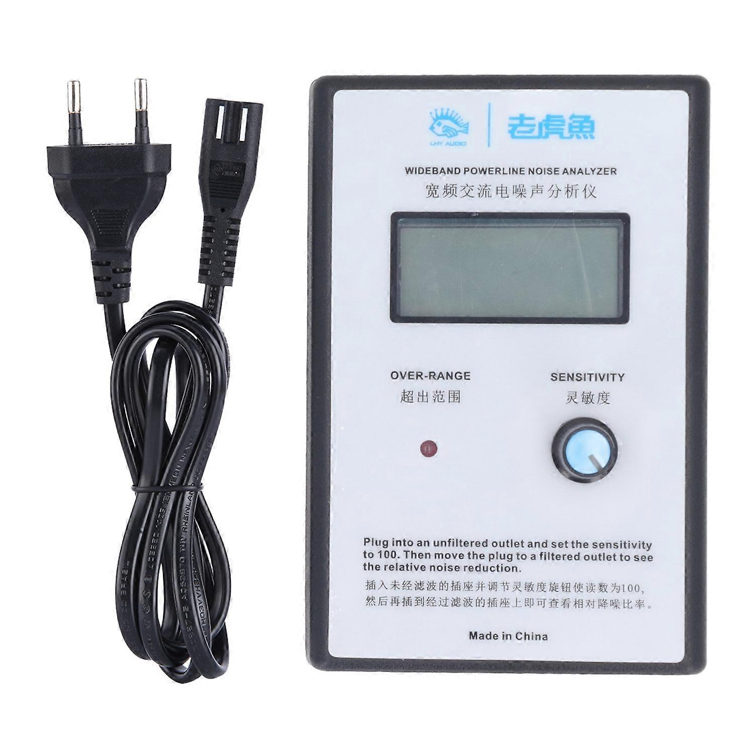 Lawaaianalysator LCD-scherm Breedband 300KHz-700KHz EMI AC Power Noise Tester Analyzer EU Plug 220-24