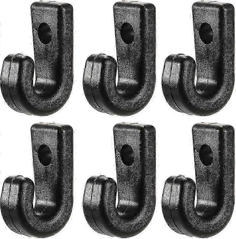 50 pcs Kayak J Hooks Black Nylon, Plastic J-Shaped Bungee Cord Lashing Hook