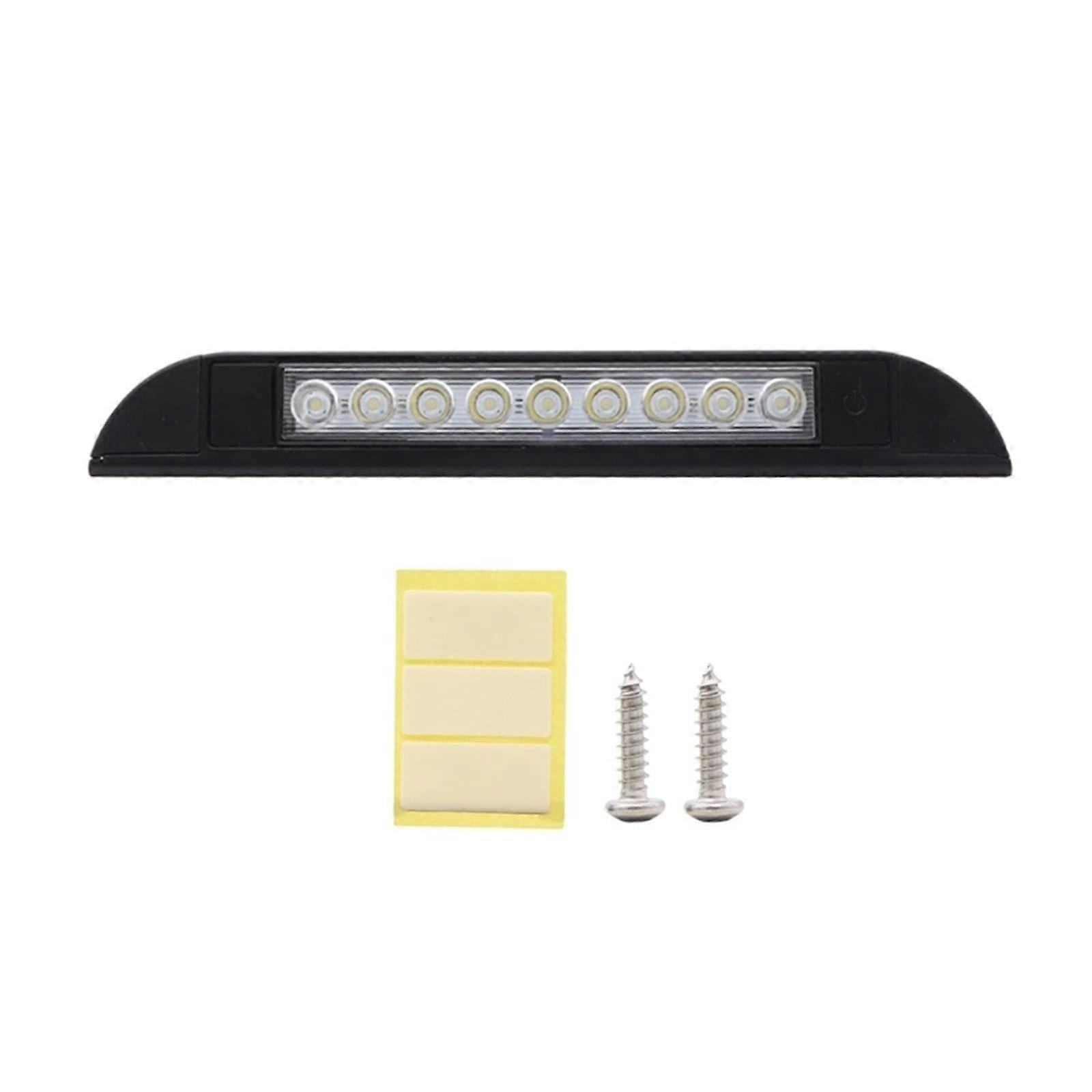 Motorhome Ceiling Light 1228V DC LED RV Boat Awning Lamp Sunshade Panel Black 9 LED
