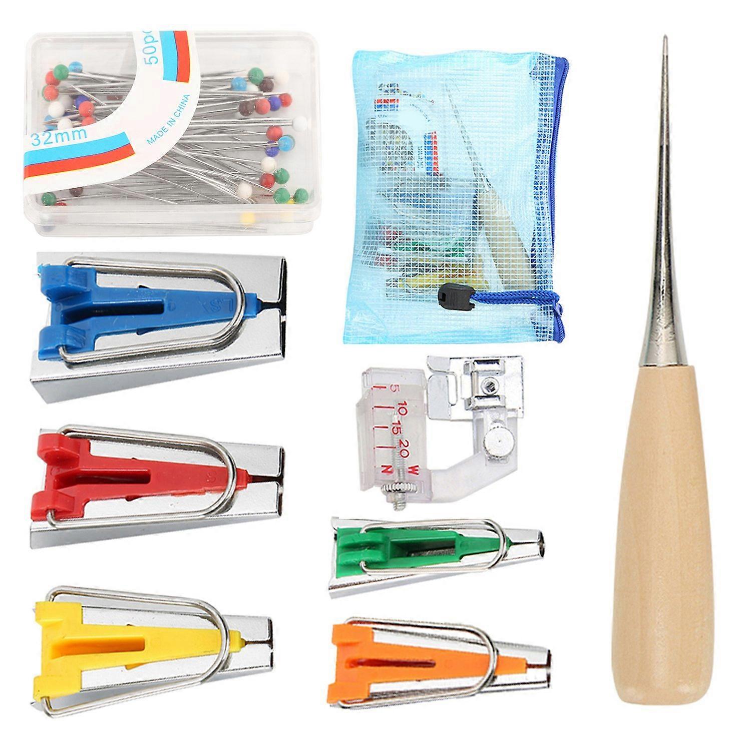 Binding Tool Fabric Bias Tape Maker Quilting Presser Binder Foot Sewing DIY5 Binding Tool Set