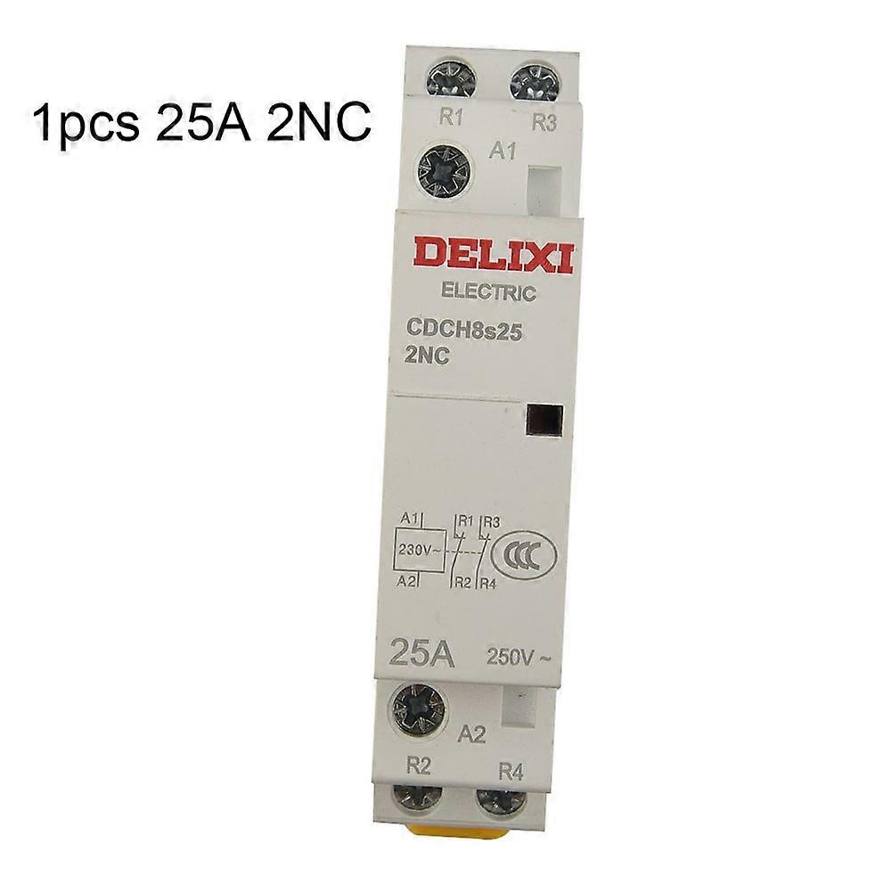1Pcs 2 Pole 4 Pole 25 Amp No/Nc/No+Nc Accontactor Normally Open Din Rail
