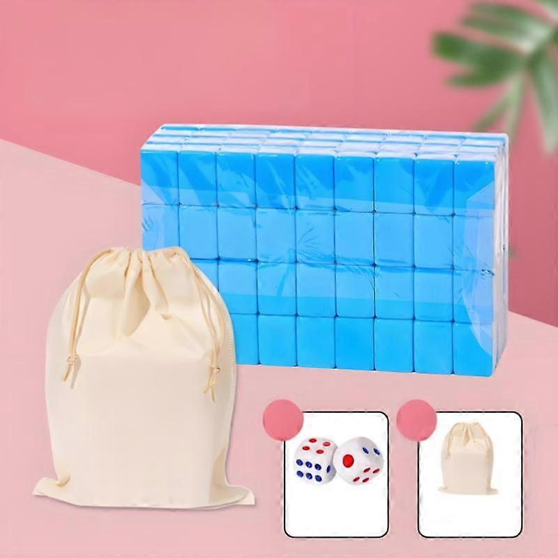 Mahjong Sets Board Game With Large Storage Bag Portable Table Game With 144 Melamine Resin Mahjong Tiles For Family Leisure Time
