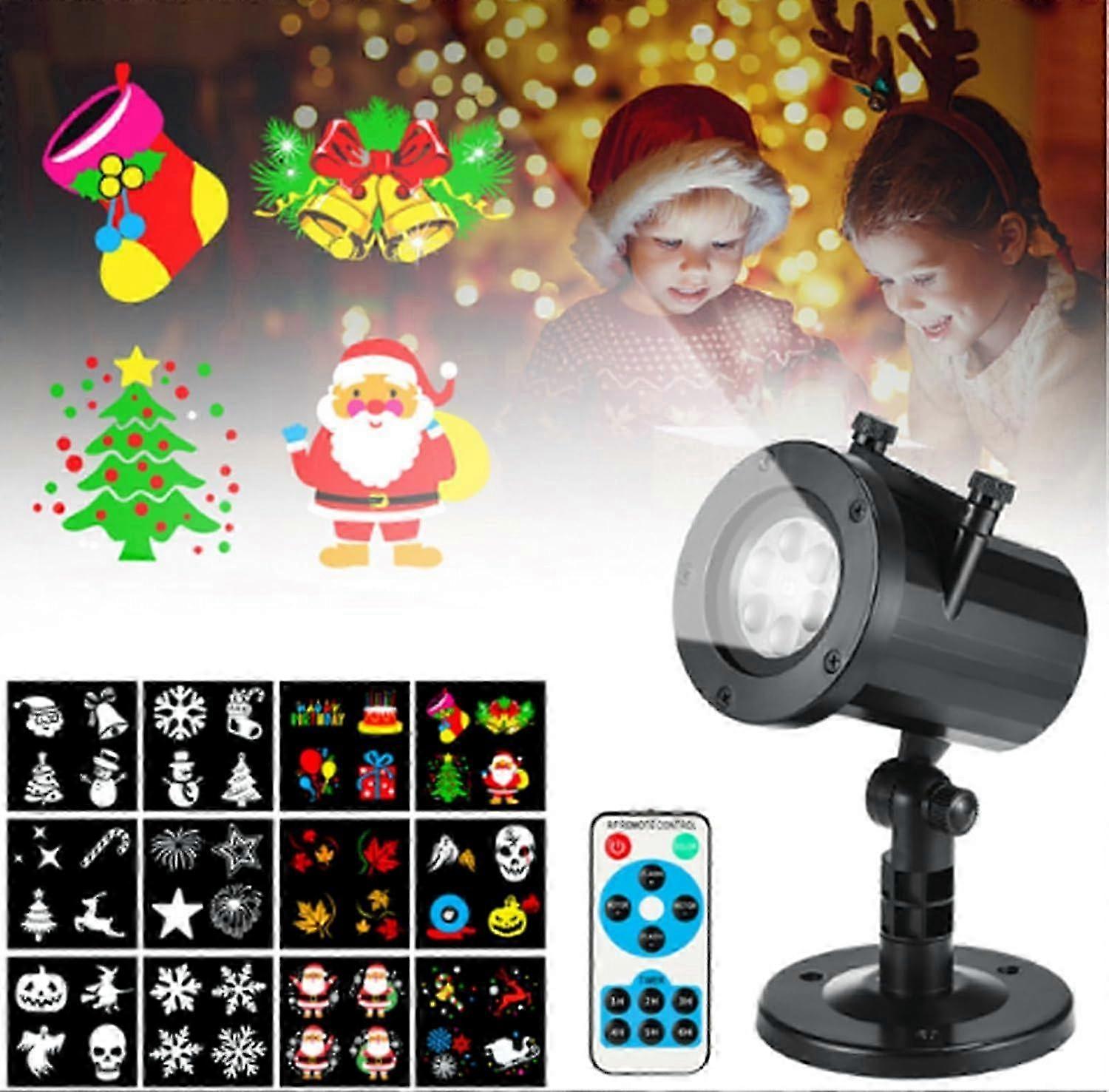 Christmas Snowflake LED Projector - Holiday Lights with 12 Slide Patterns