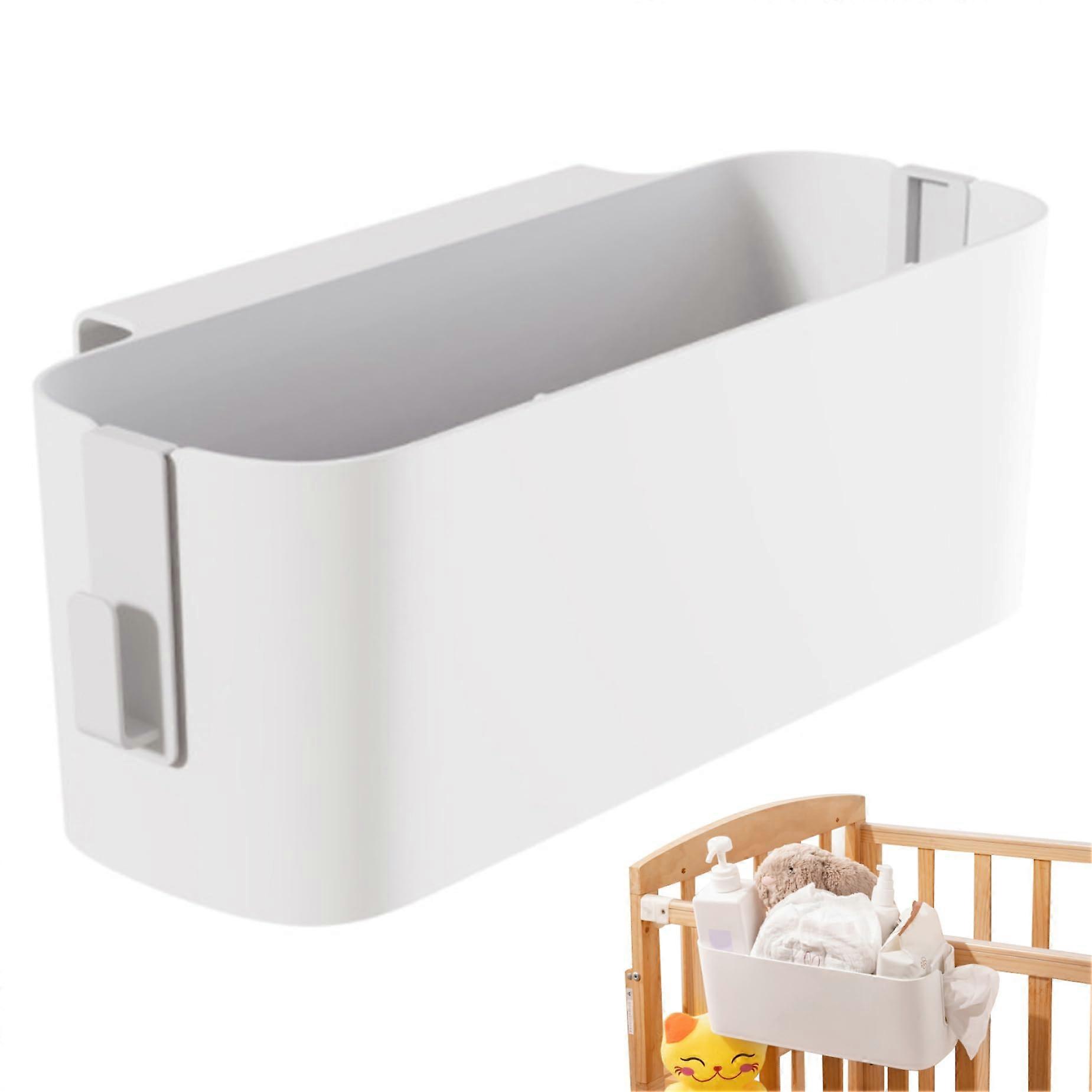 Bedside Caddy Hanging Bunk Bed Shelf with Hooks Plastic Dorm Organizer for Rails 13.1x4.5x4.7