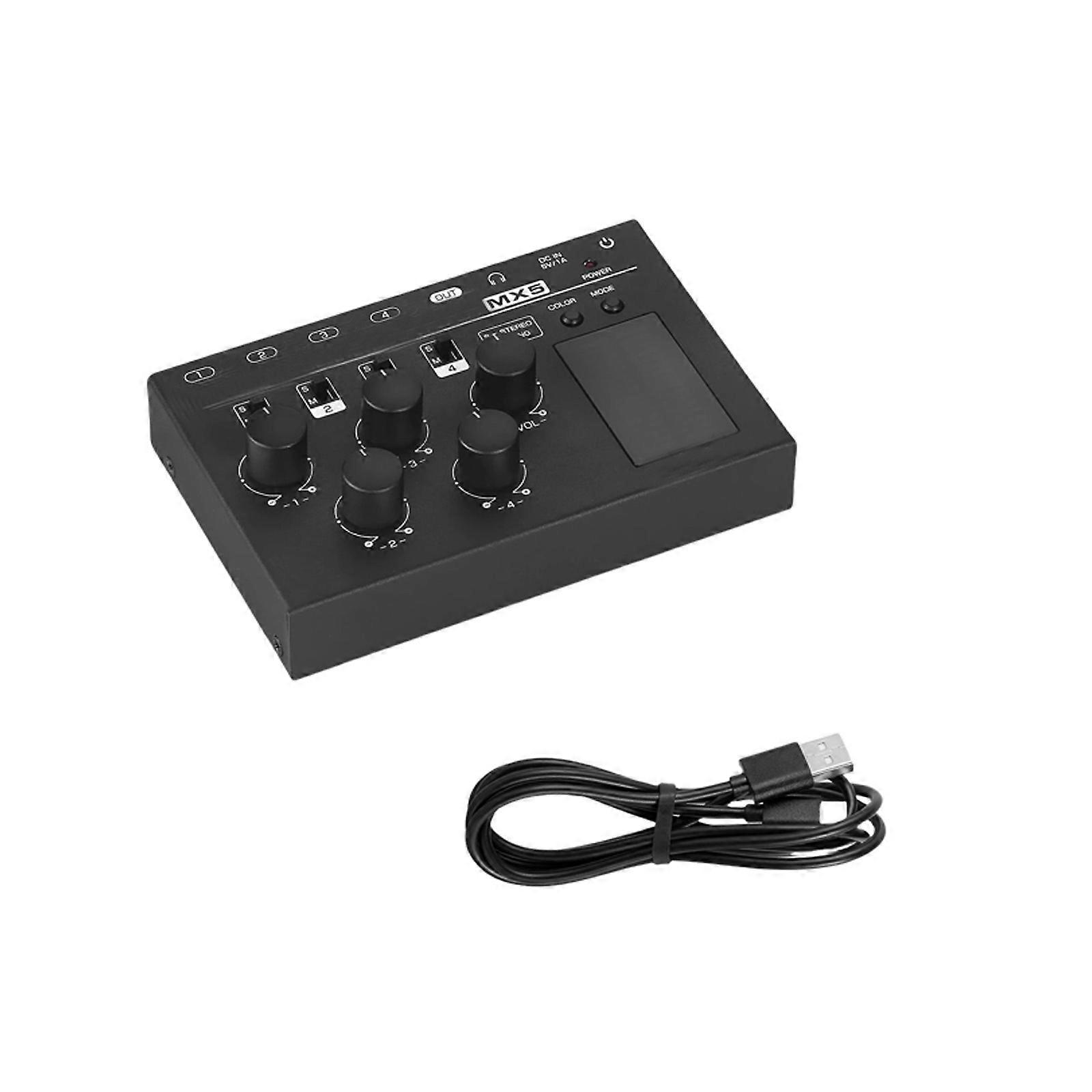 Studio Mixer 4 Input Channel Sound Mixer 6.35mm/3.5mm Mixer For Club Studio Recording Live Streaming Low Noise Multicolor