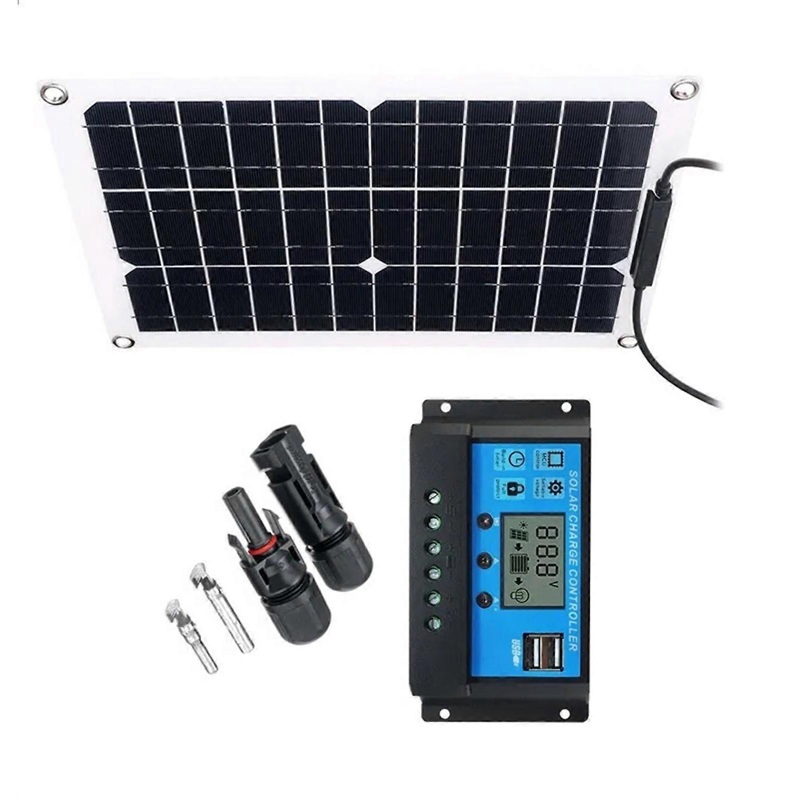 Light Weight Monocrystalline Solar Plate Kits Flexible Solar Plate 12V Battery Chargers With Controller Easy to Use Multicolor
