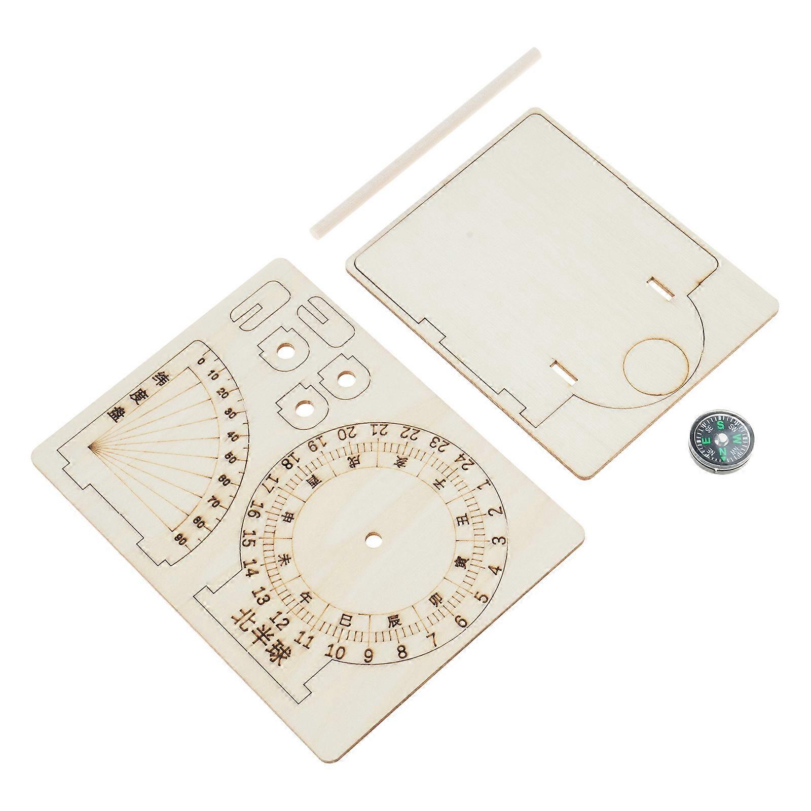 Wooden-Sundials Models-Sundials Clocks Scientific Models Home Decorations for Science Enthusiasts Multicolor