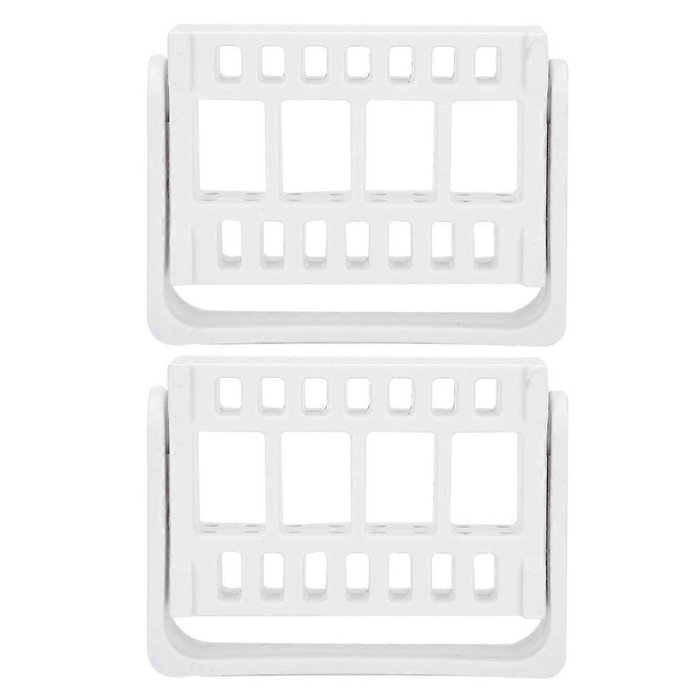 2pcs 16 Holes Nail Drill Bits Display Holders Stand Nail Grinding Head Storage BoxWhite