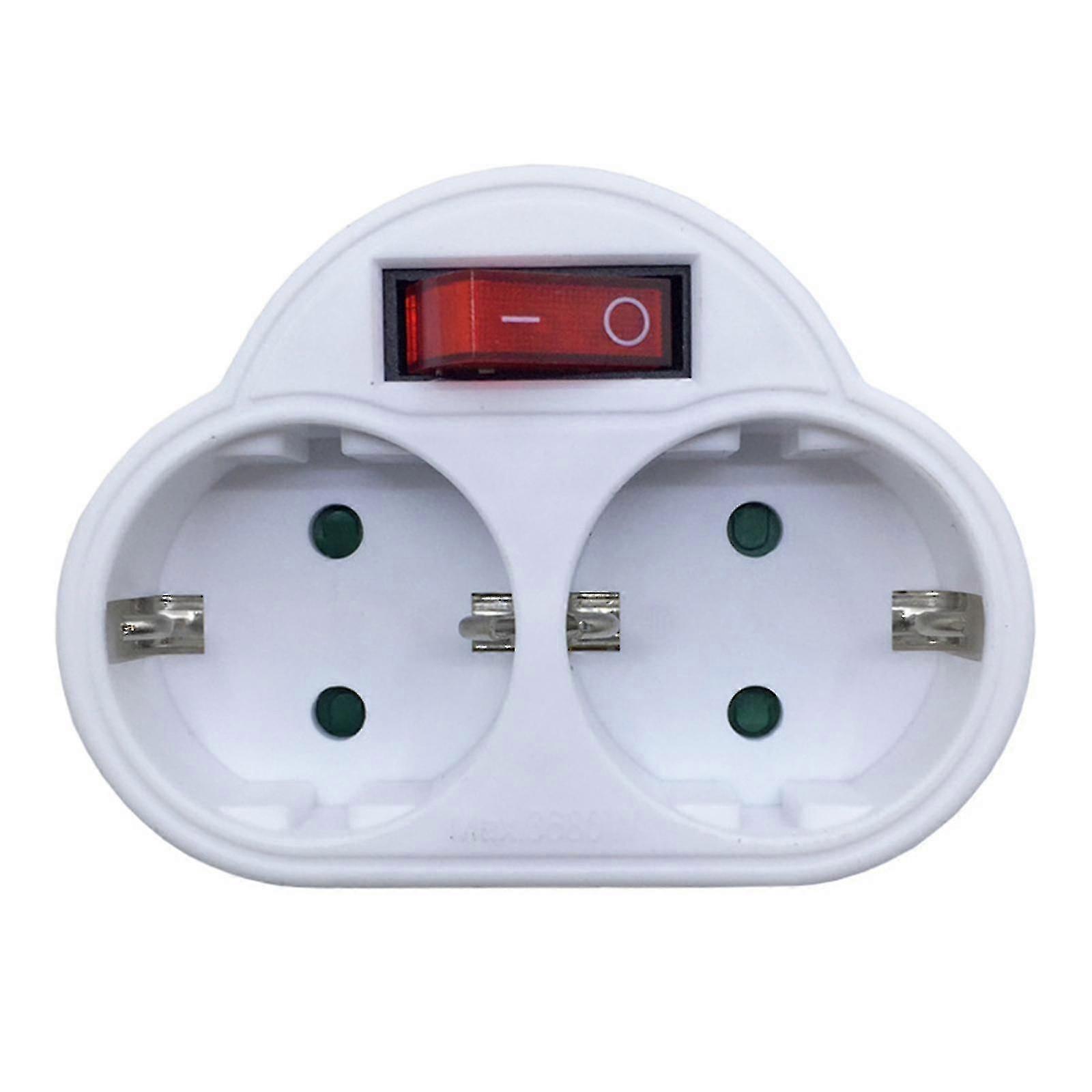 2-slot Eu Socket Schuko Socket Distributor Socket Strip Plug Adapter Eu Conversion Socket