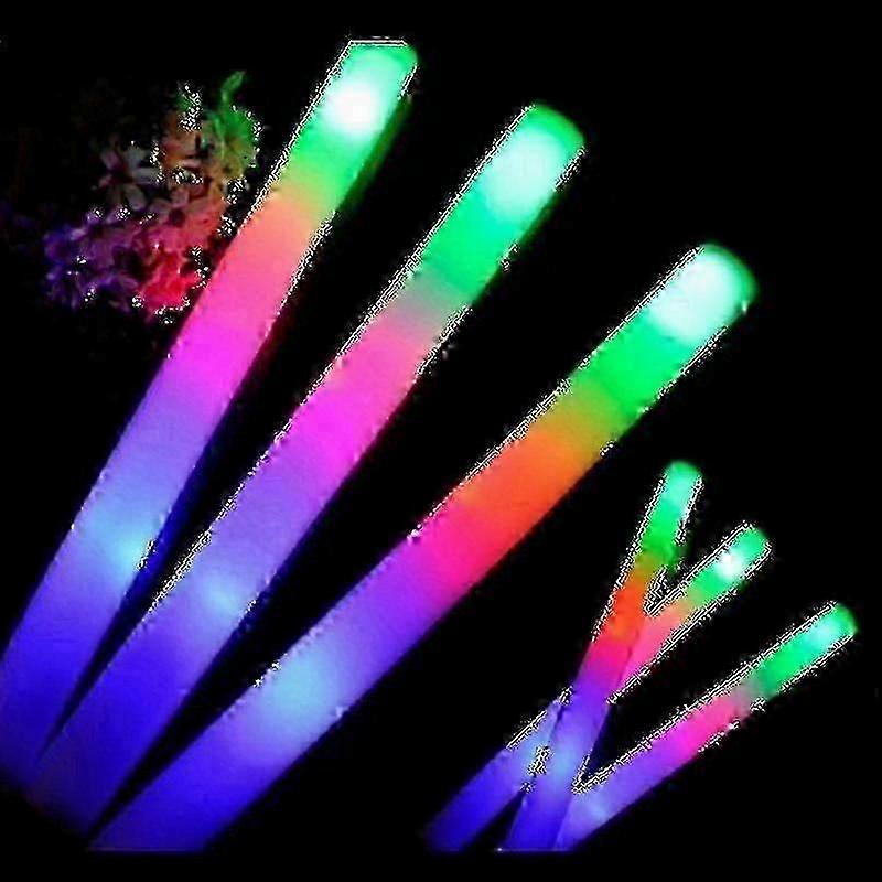 60pcs RGB LED Glow Foam Sticks for Party, Dark Light Glow in the Dark.