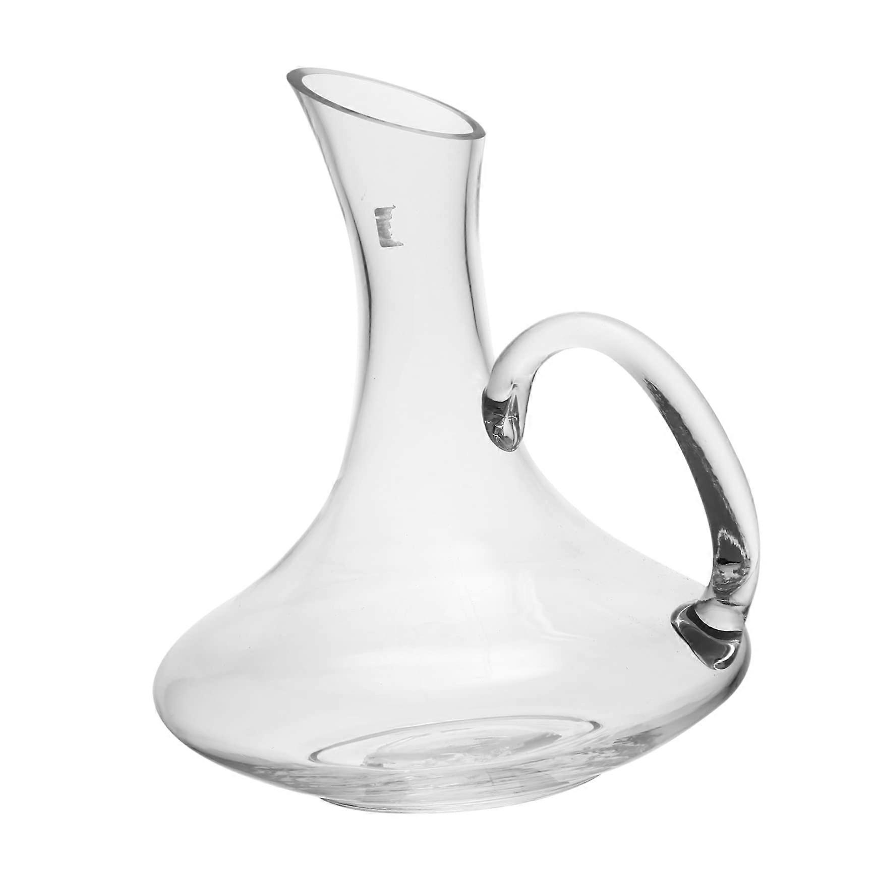 Glass Wine Decanter with Handle Transparent Crack Design for Home Dining and Banquet Serving