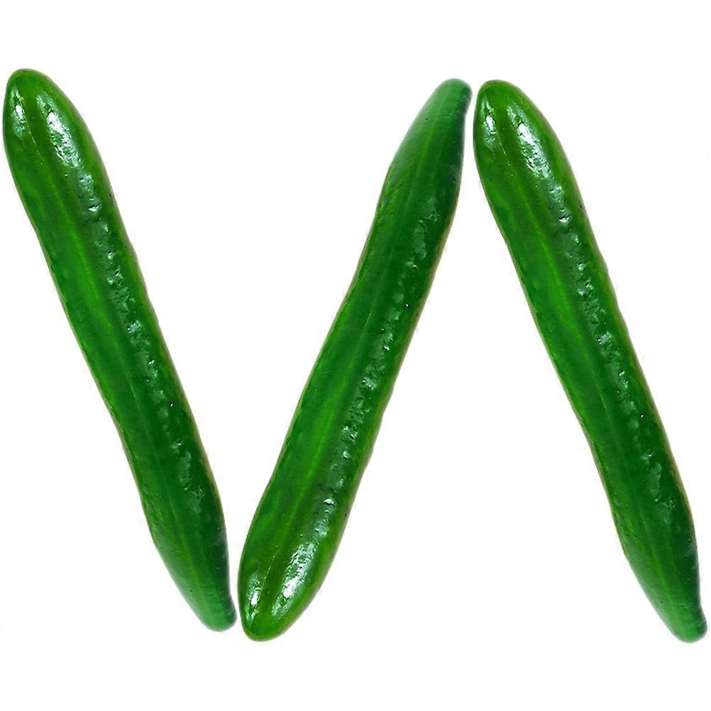 Green Cucumber Model Artificial for Simulation 3Pcs Foams Vegetable Decor