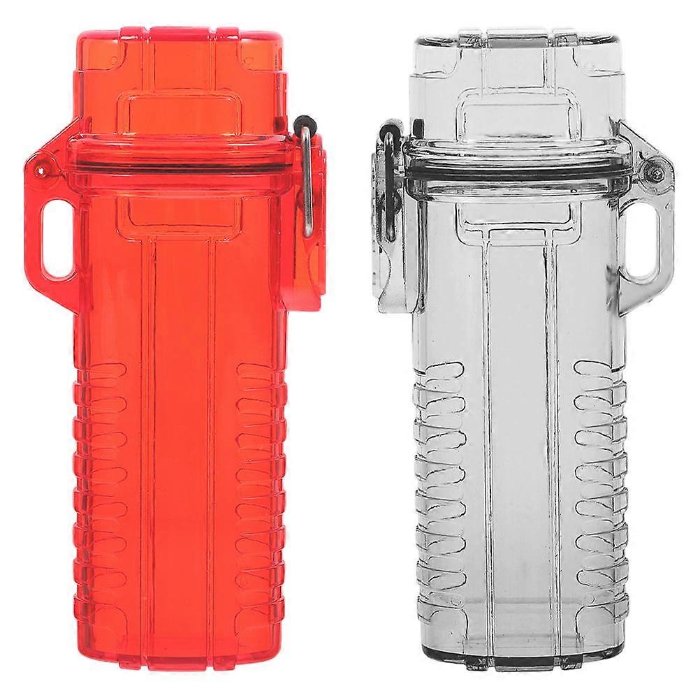 Waterproof Lighter Case Plastic Lighter Sleeve for Protecting 2Pcs Assorted Color