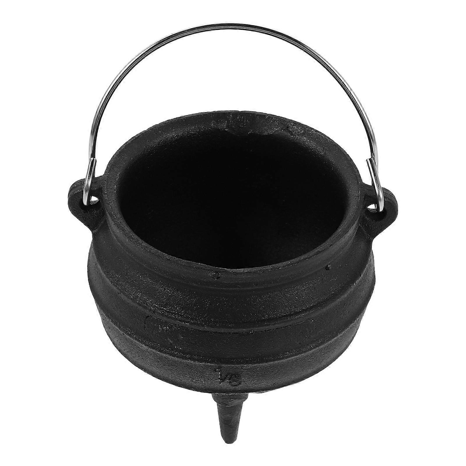 Cast Iron Cauldron for Smudging Incense with Handle Black Iron Pot