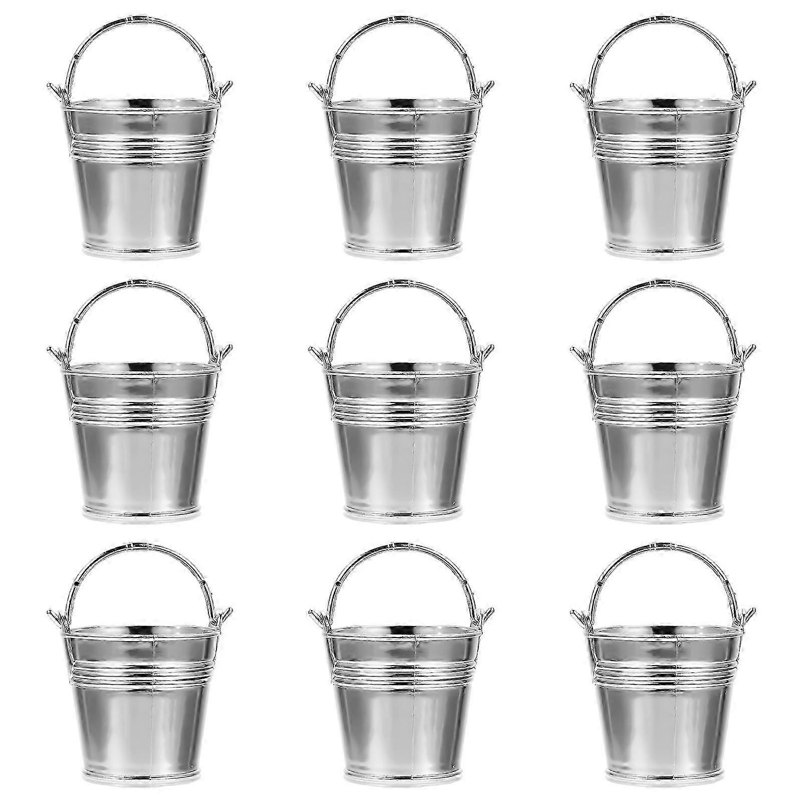 10 Pcs Metal Brackets Snacks Metal Bucket Small Bucket Handle Mini Pails Mini Favor Buckets Small Decorative Buckets Edition 1128