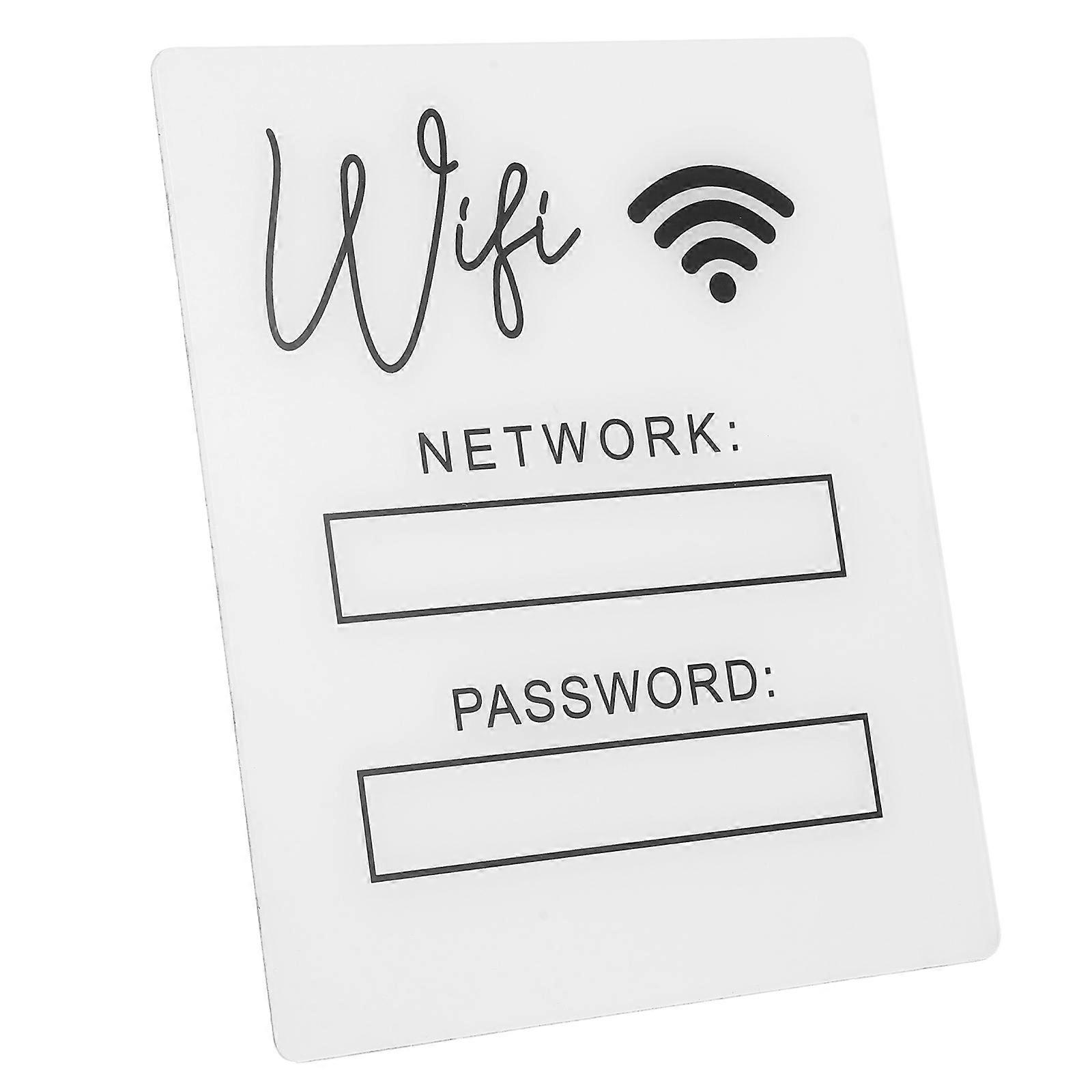 WiFi Password Sign Acrylic for Home Office Writable and Durable
