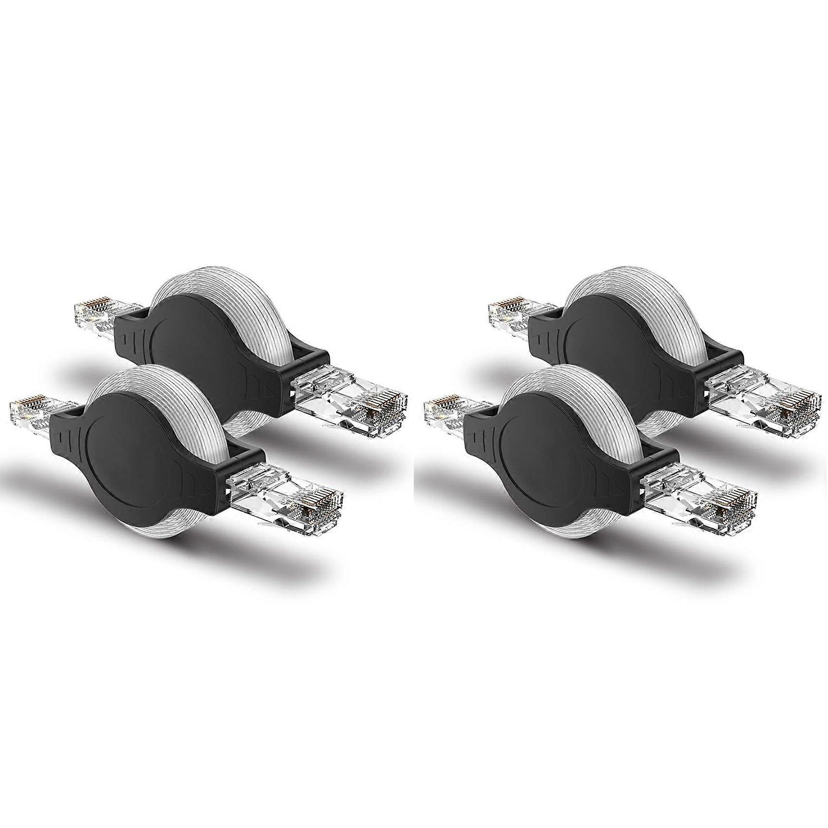 4PCS Portable RJ45 Cat 5 5E Retractable Ethernet LAN Network Patch Cable 10/100 Mbps 1.5M/5FT