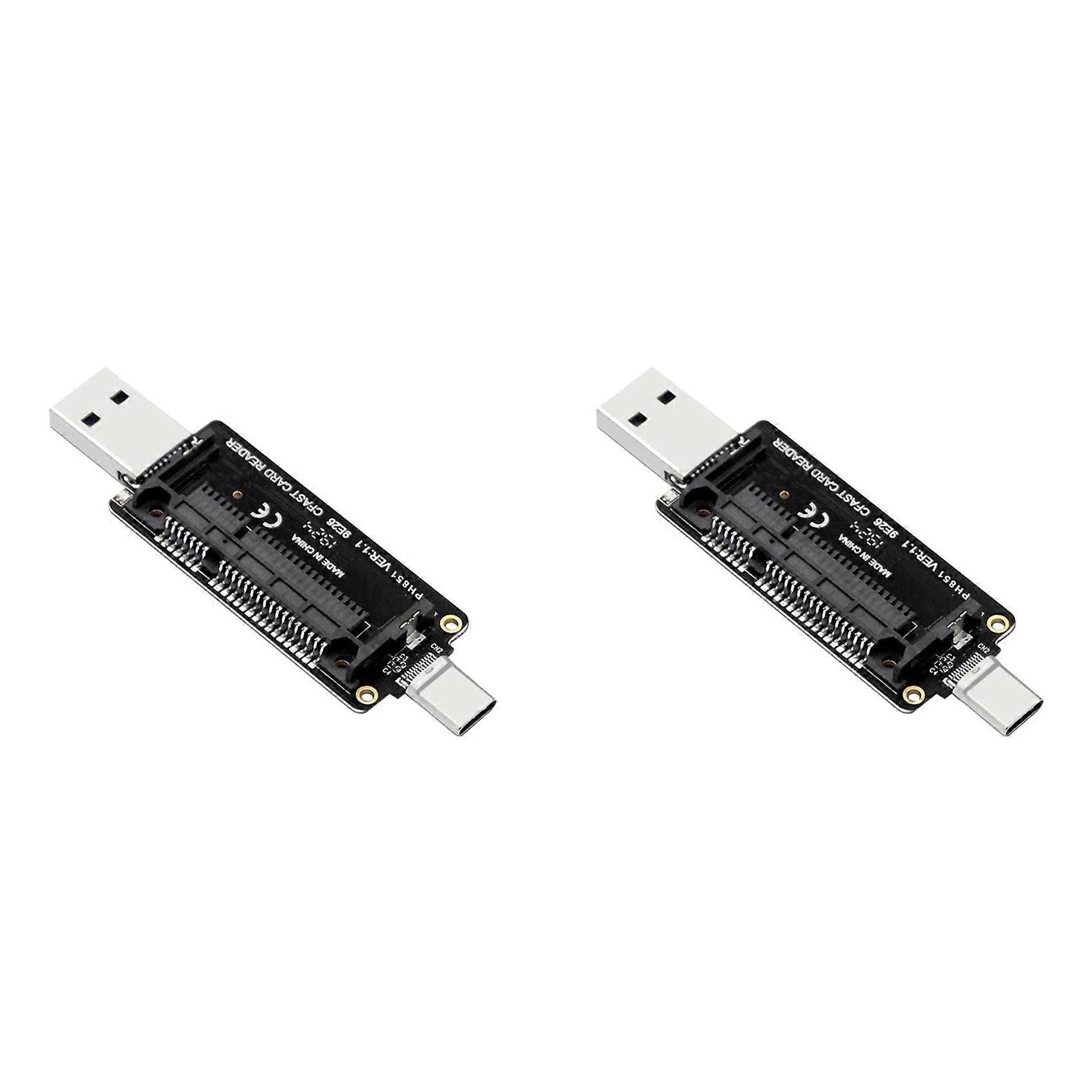 2X CFast USB 3.1 Type A+C Card Reader 10Gbps Fast Card Reader Portable Aluminum CFast Memory Card Adapter
