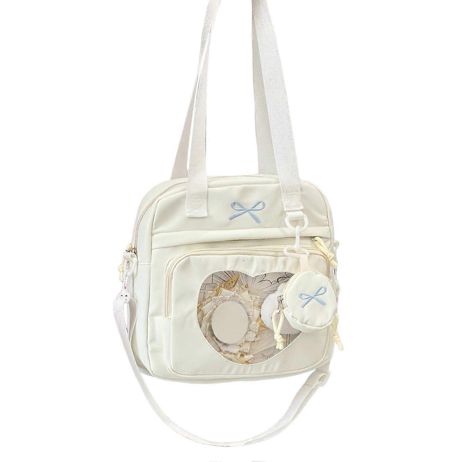 Sac à main transparent 2D esthétique et polyvalent adorable et de grande capacité pour femmes Beige
