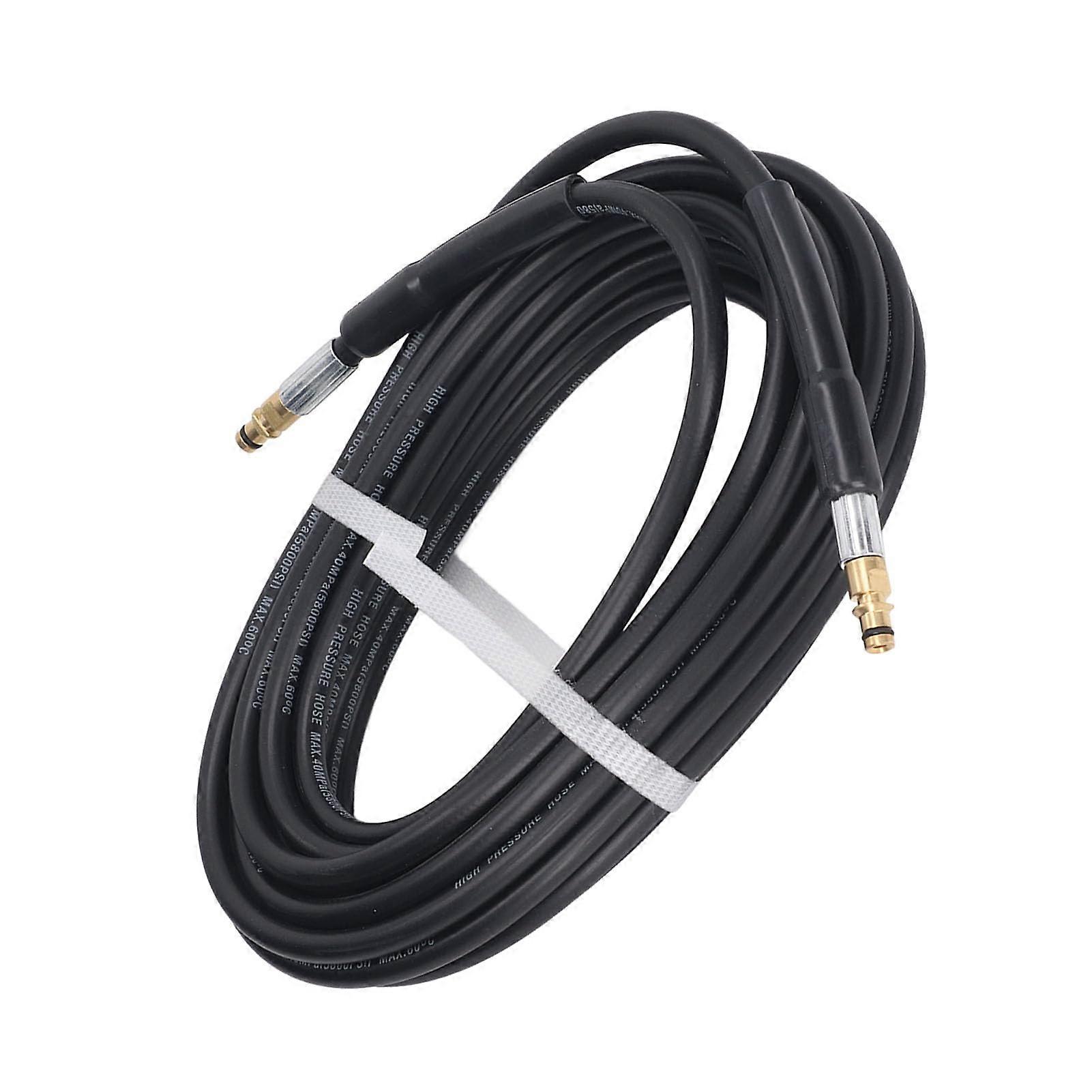 Pressure Washer Hose 15m 5800 PSI Steel Reinforced Rubber Compatible with Karcher K2-K7 Quick Lock