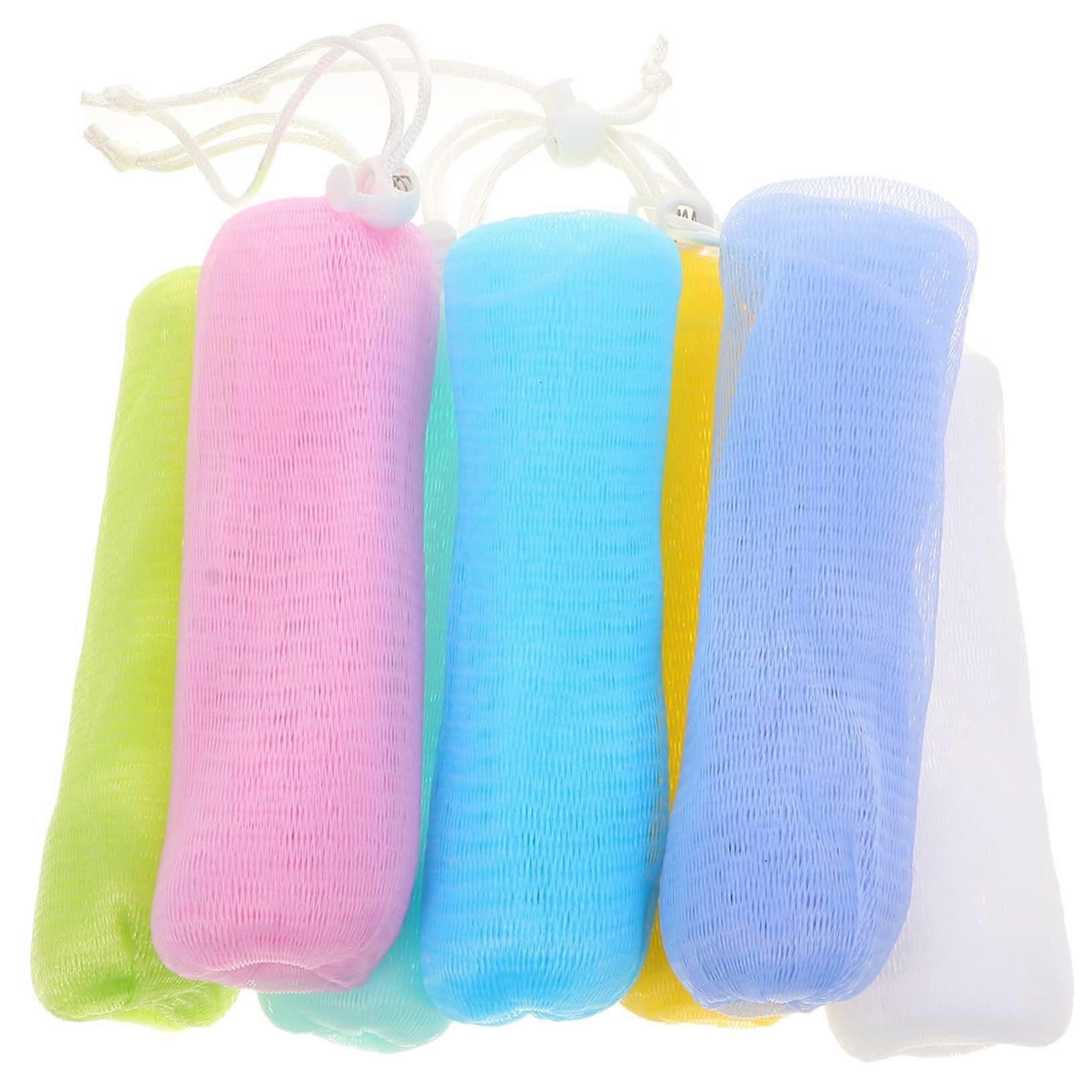 Exfoliating Soap Pouch and Foaming Bath Sponge Set for Gentle Skin Cleansing and Soap Storage