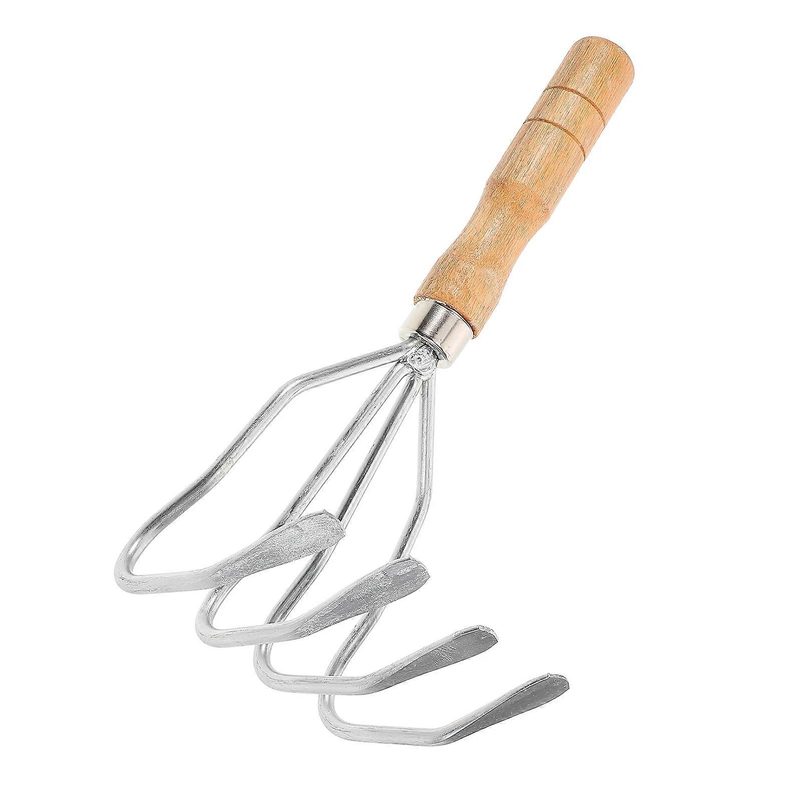 Shell Claw Rakes Clam Rake for Beach Digging Metal Wood Tool