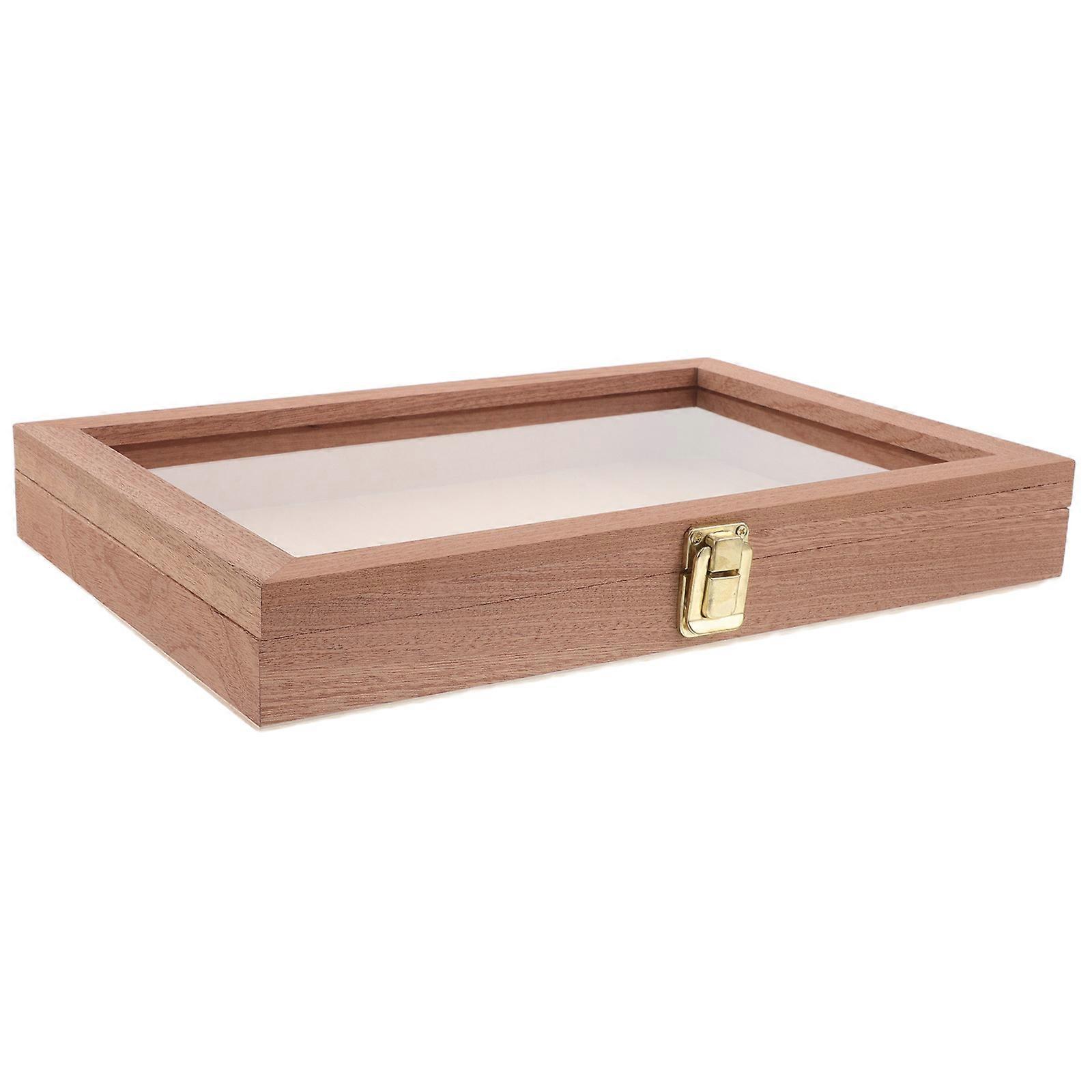 Rustic Wood Box for Storage Coffee Sapele Keepsake Display Case