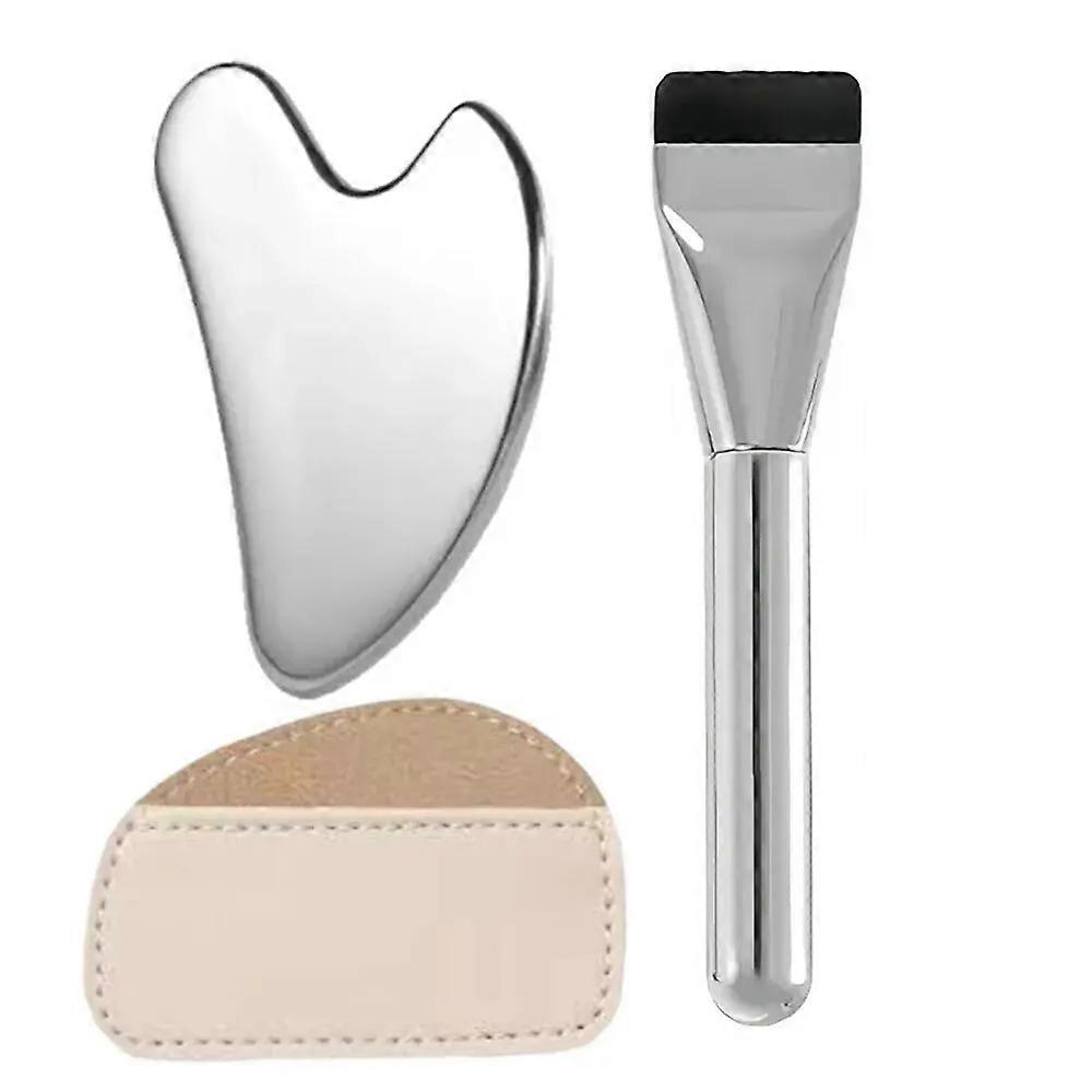 Ensemble de spatules de maquillage et de batons de m��lange en acier inoxydable, brosse de fond de teint, fard �� paupi��res, cr��me, pigments, 