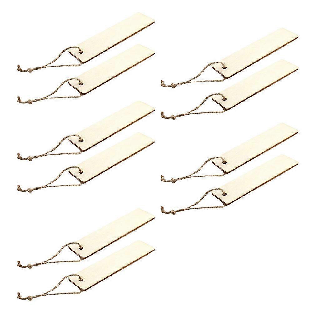Wooden Bookmark for DIY Use 40Pcs Beige Blank Bookmarks with Strings