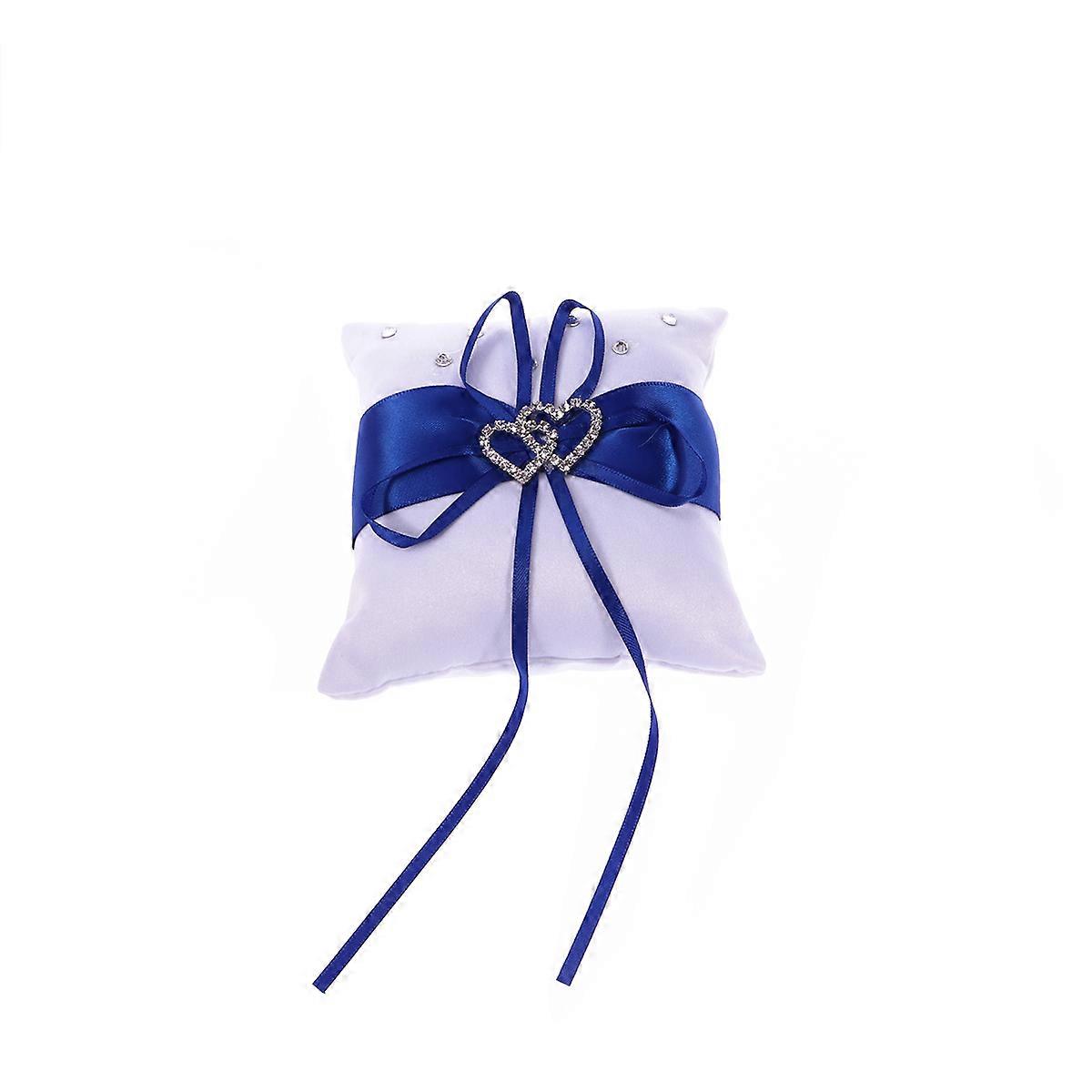Ring Pillow Double Heart Ring Pillow for Bridal Use Blue