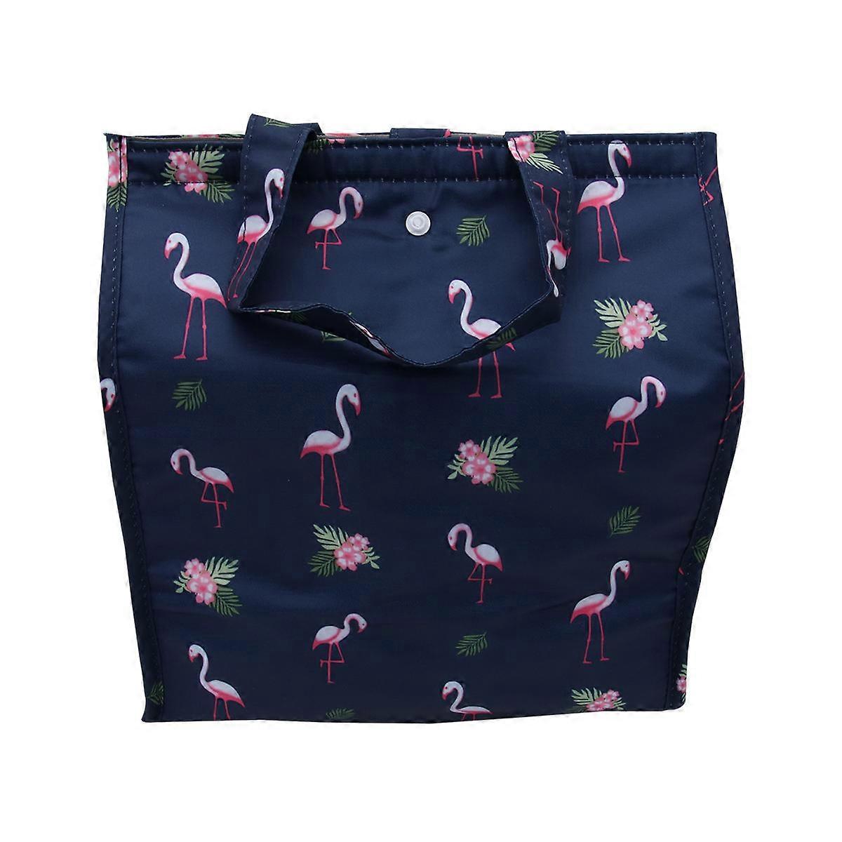 Insulated Picnic Bag Flamingo Pattern Rectangular Storage Container Large Capacity Easy To Clean 1Set