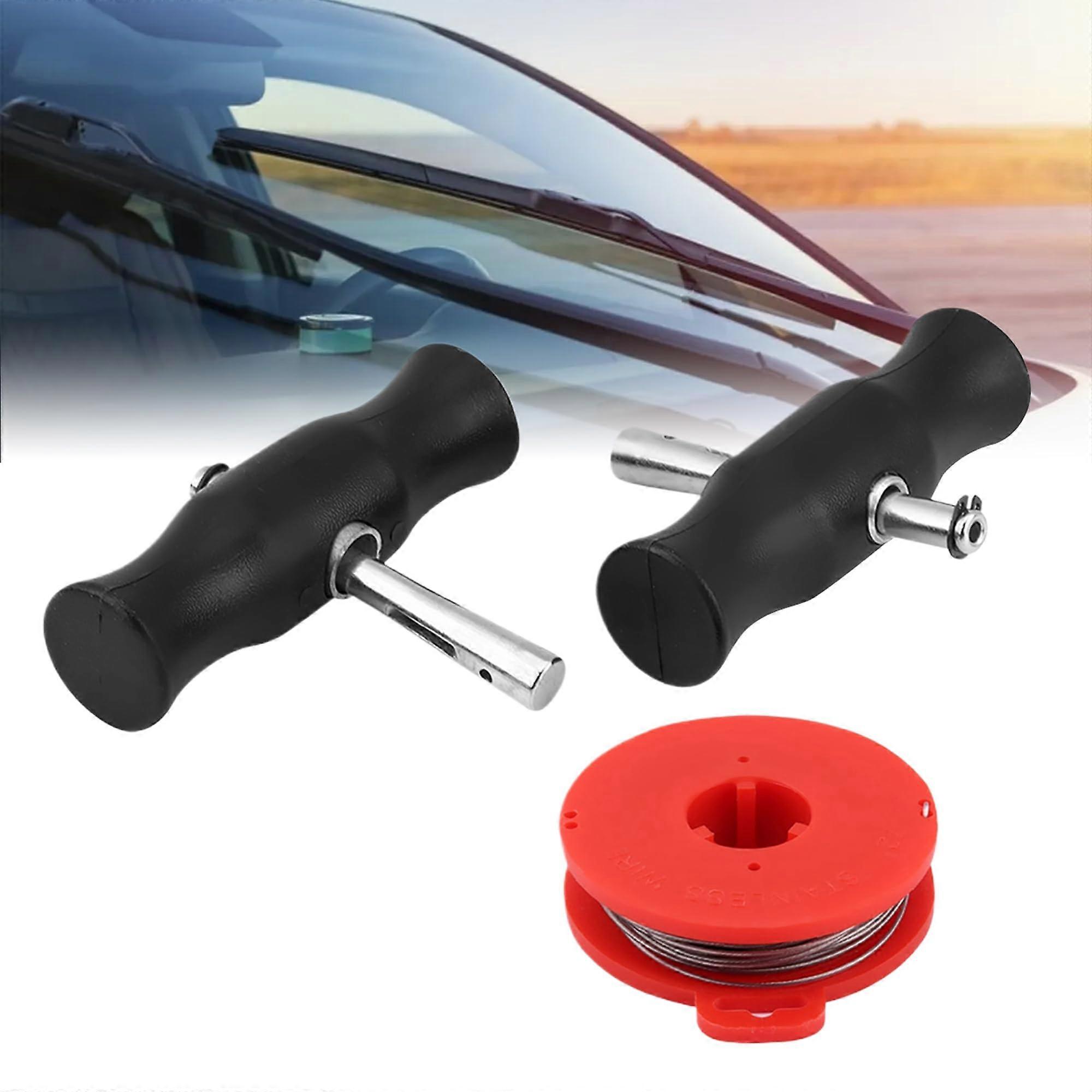 Windshield Removal Tool Kit with Long Cutting Wire and Ergonomic Grip for Safe Auto Glass
