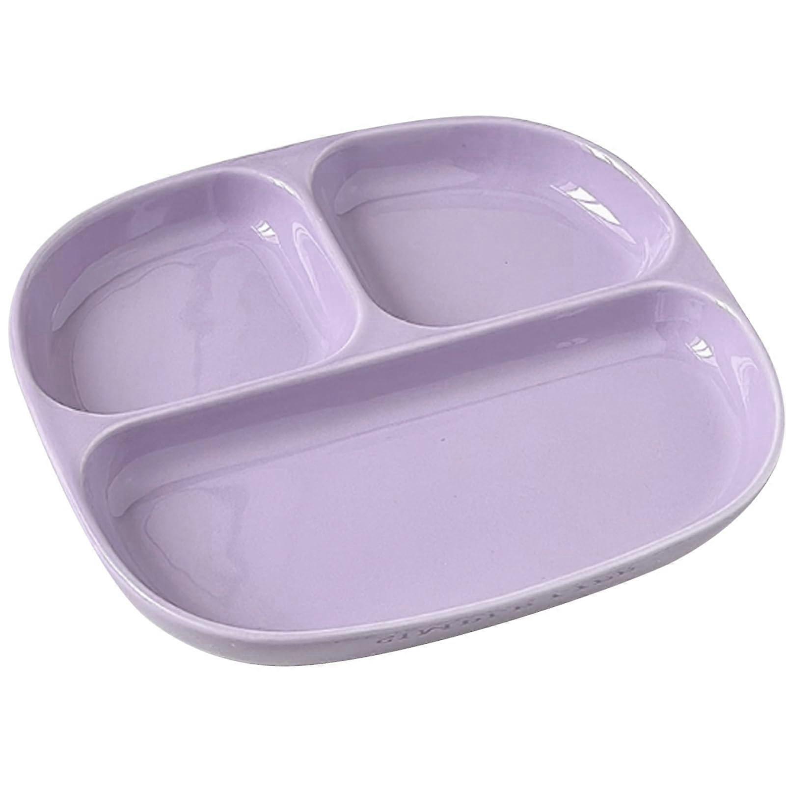 Bariatric Portion Control Plate Ceramic Divided Dinnerware for Balanced Meals Microwave Dishwasher Safe Purple