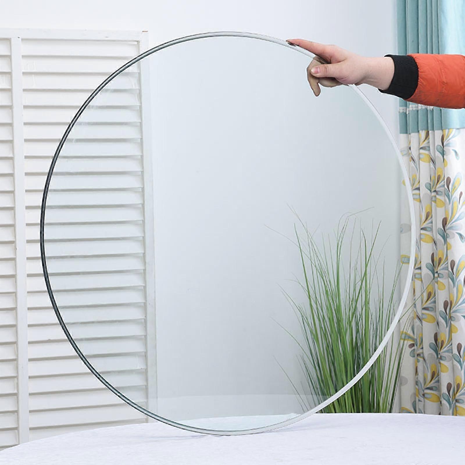 17 Inch Round Tempered Glass Table  with Beveled Edge, Clear Dining Table Protector