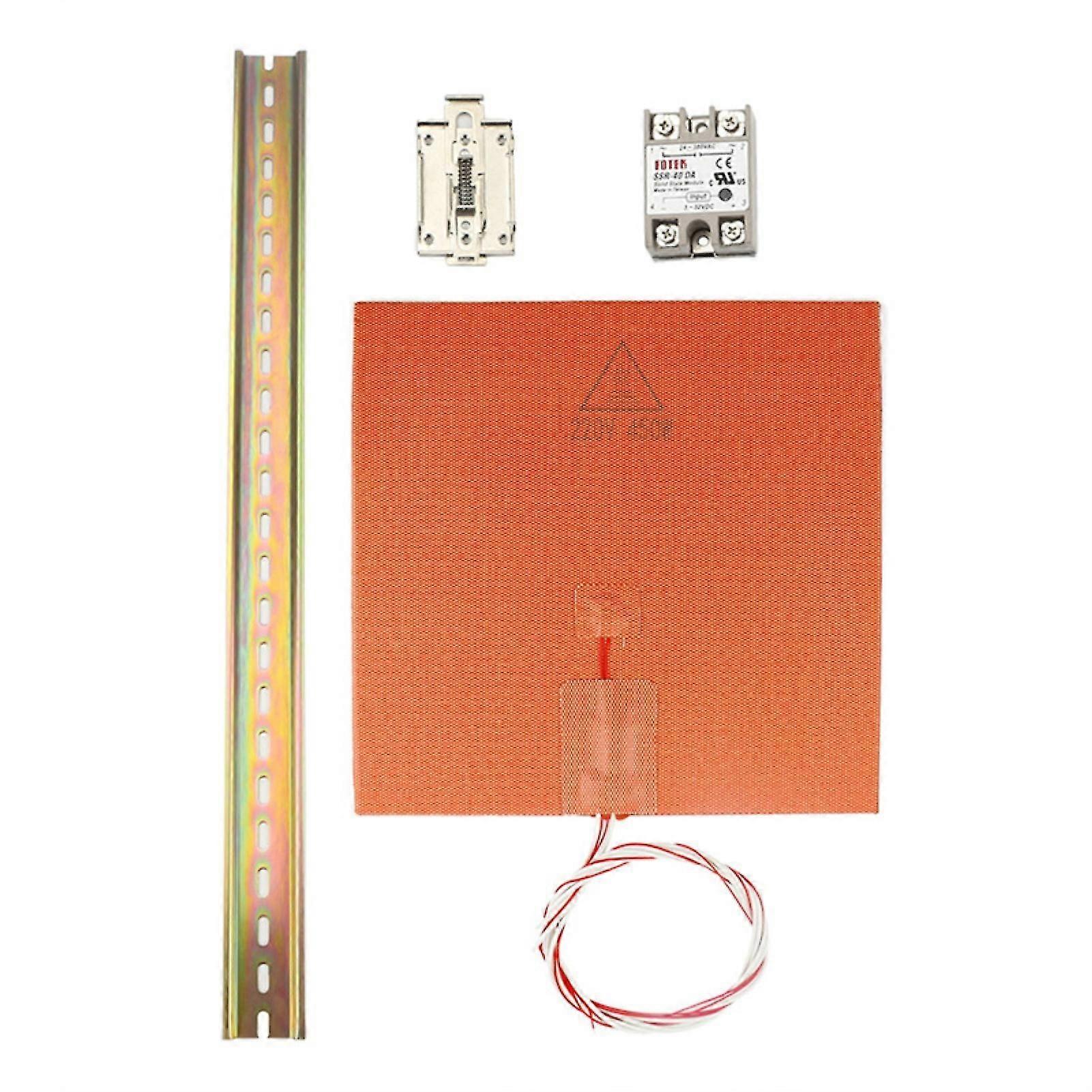 Printer Heater Bed Easy Installation Quick Heating Ultra-thin Upgrade Silicone 3d Printer Heater Pad Solid-state Relay For Diy