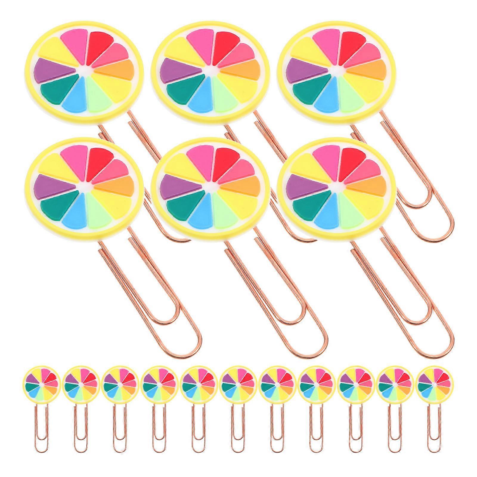 Fruit Paper Clips Creative Bookmarks for Daily Use 20Pcs Multi Metal Clips