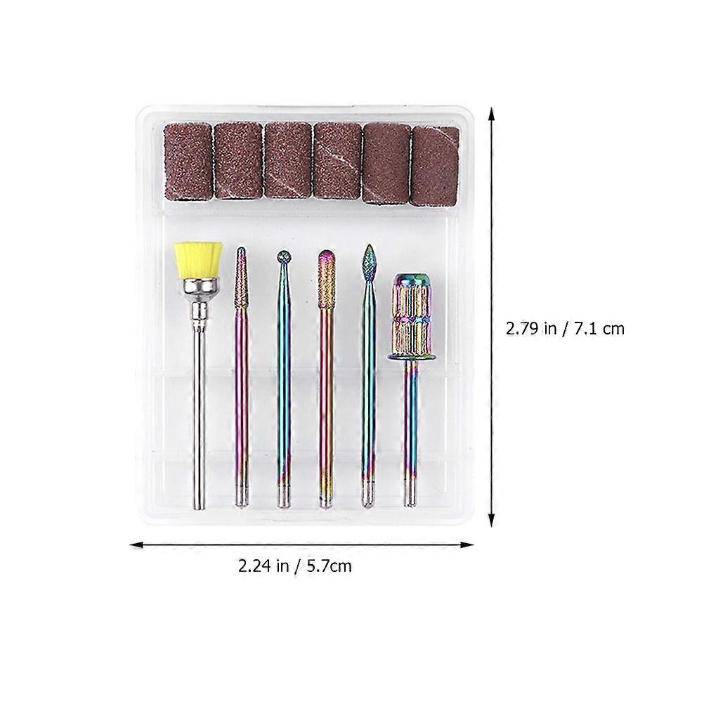 Tungsten Alloy Nail Drill Bits Set for Grinding Nails 1Set Brown