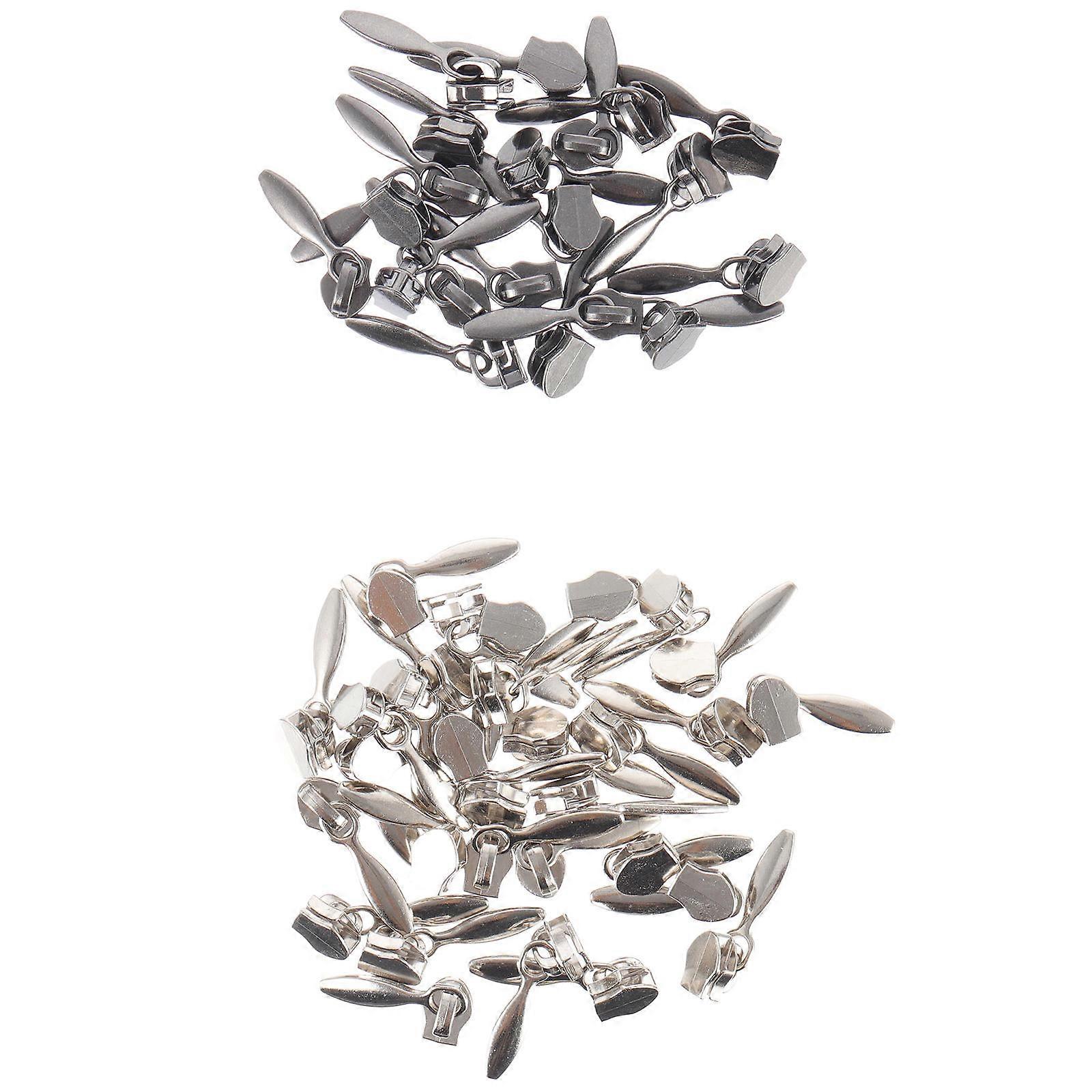 Black Metal Zipper Pullers for Replacement with 50Pcs Zipper Pull Tabs