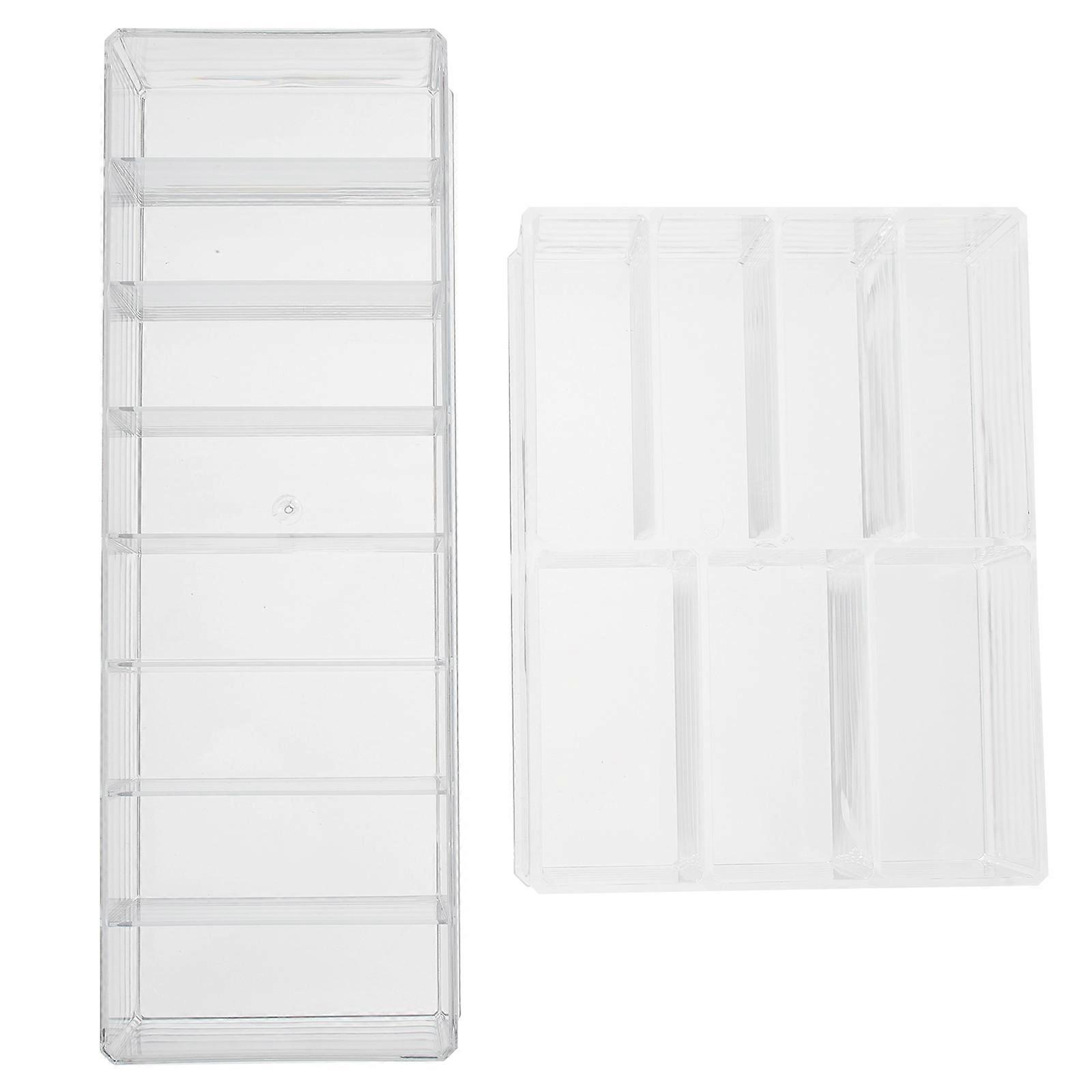 Cosmetic Case Acrylic Desktop Organizer Box for Storage Use 2Pcs