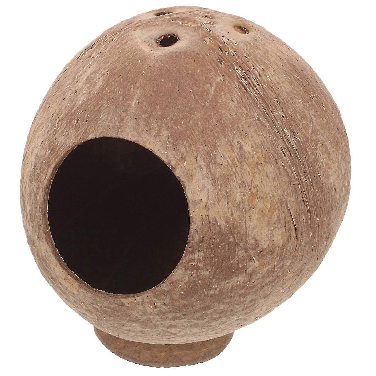 2026 Suitable Hamster Hideout Brown Natural Coconuts Shell Fun Exploration for Hamster