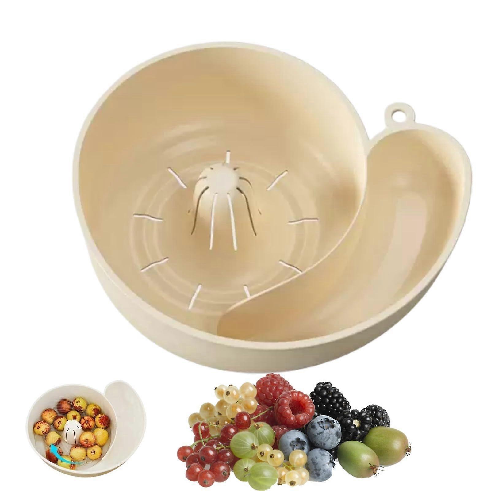 Vegetable and Fruit Washer 4 in 1 Kitchen Strainer SnailShaped Drain Basket Yellow