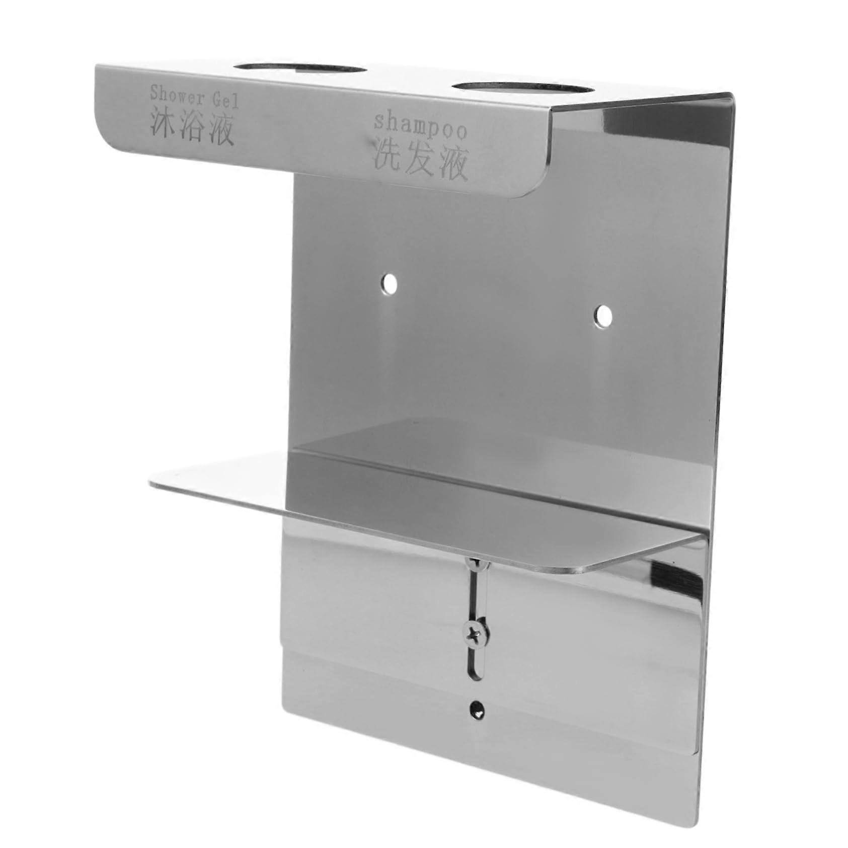 Wall Mounted Shower Organizer with Shampoo and Soap Dispenser Rack, SpaceSaving Bathroom Storage