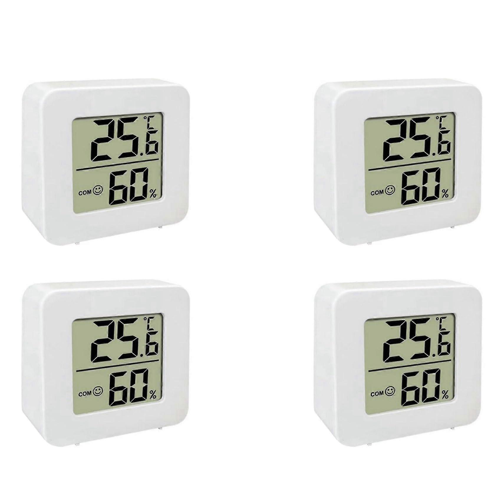 4X Mini Indoor Thermometer Hygrometer with LCD Display,  Precision Dual Temperature Humidity Sensor for Home