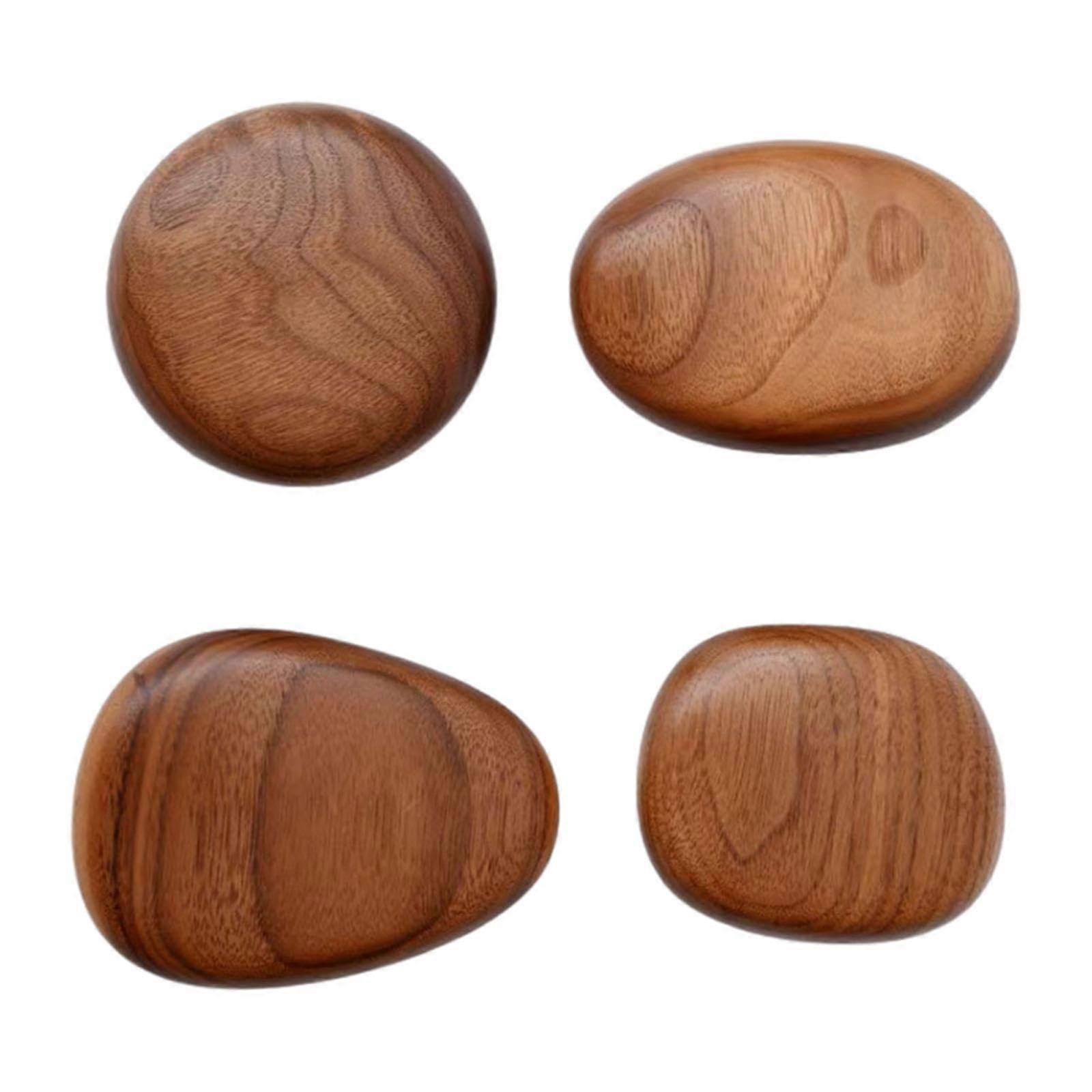 4 Pack Solid Wood Wall Hooks for Towels and Bags, Stylish Wall Mounted Coat Hooks