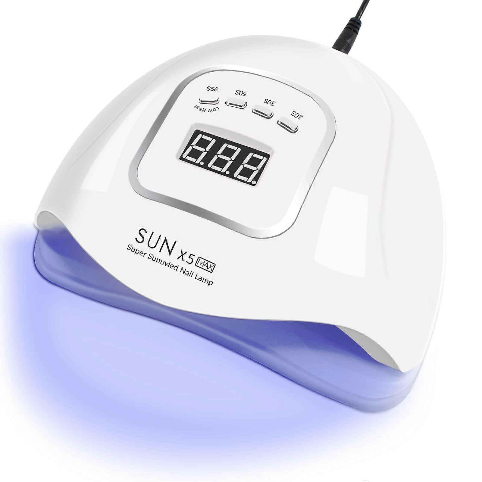 150W UV LED Nail Lamp with Smart Sensor and 4 Timer Settings for Fast Gel Polish Curing  White