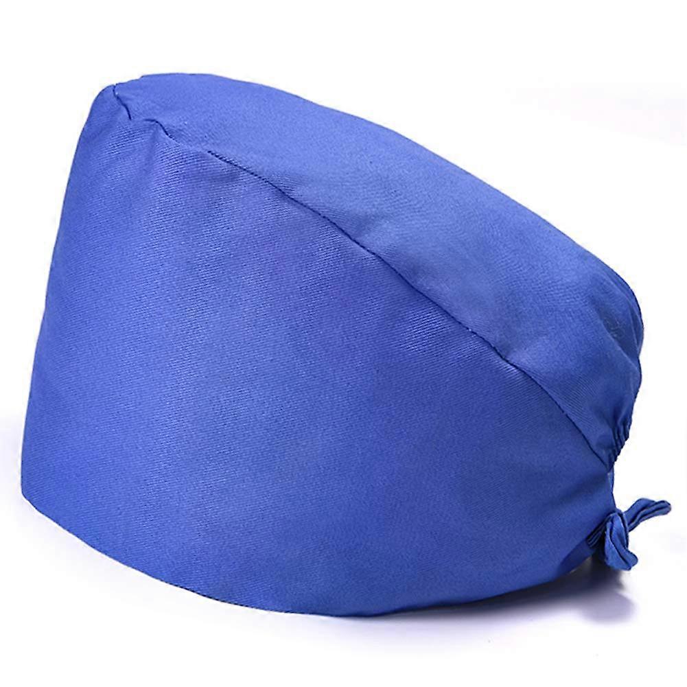Adjustable Satin Lined Scrub Cap with Sweatband, Breathable Cotton Bouffant Hat PonytailFriendly