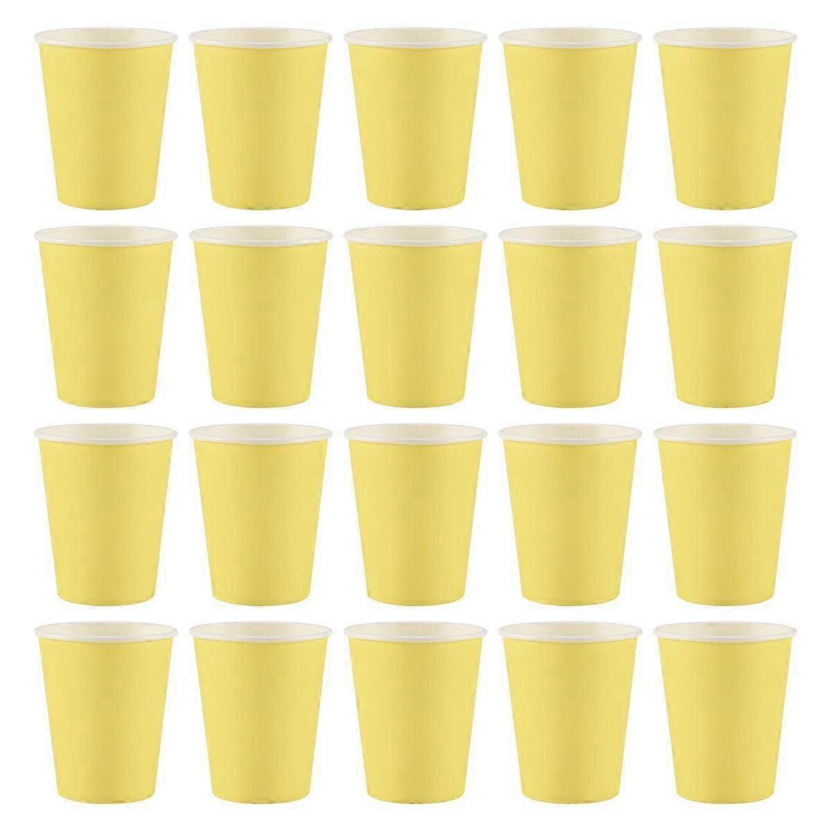20x Paper Cups Solid Colours Birthday Catering yellow