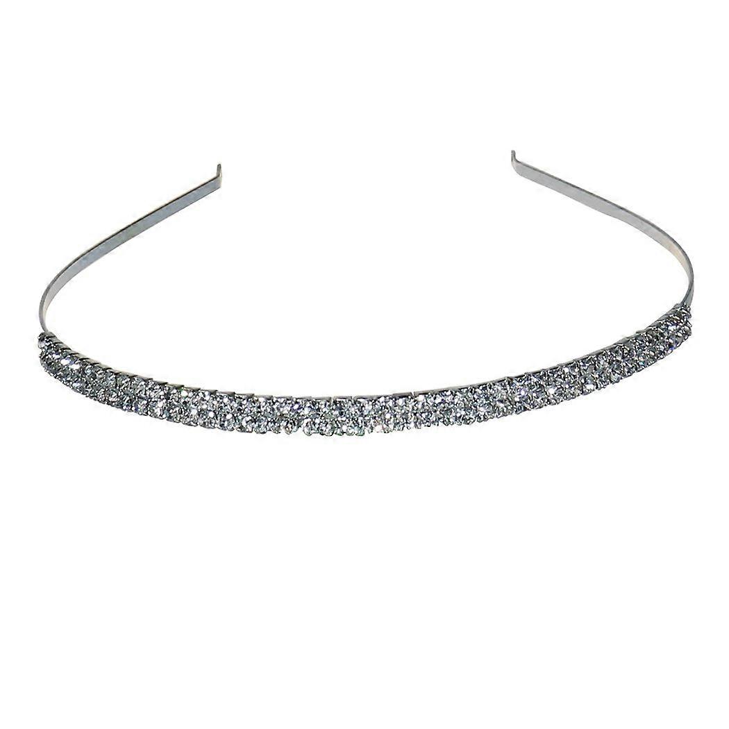 Silver Crystal Bridal Tiara Headband for Wedding Brides with Elegant Light Reflection